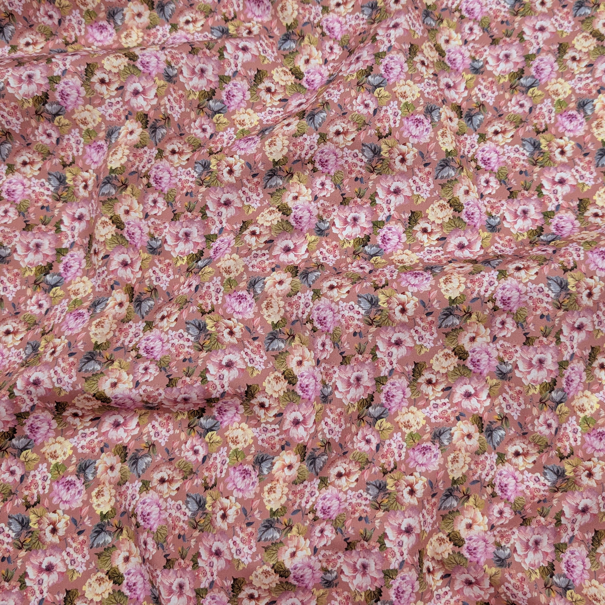 Poplin Cotton Romantic Bouquet Pink Image