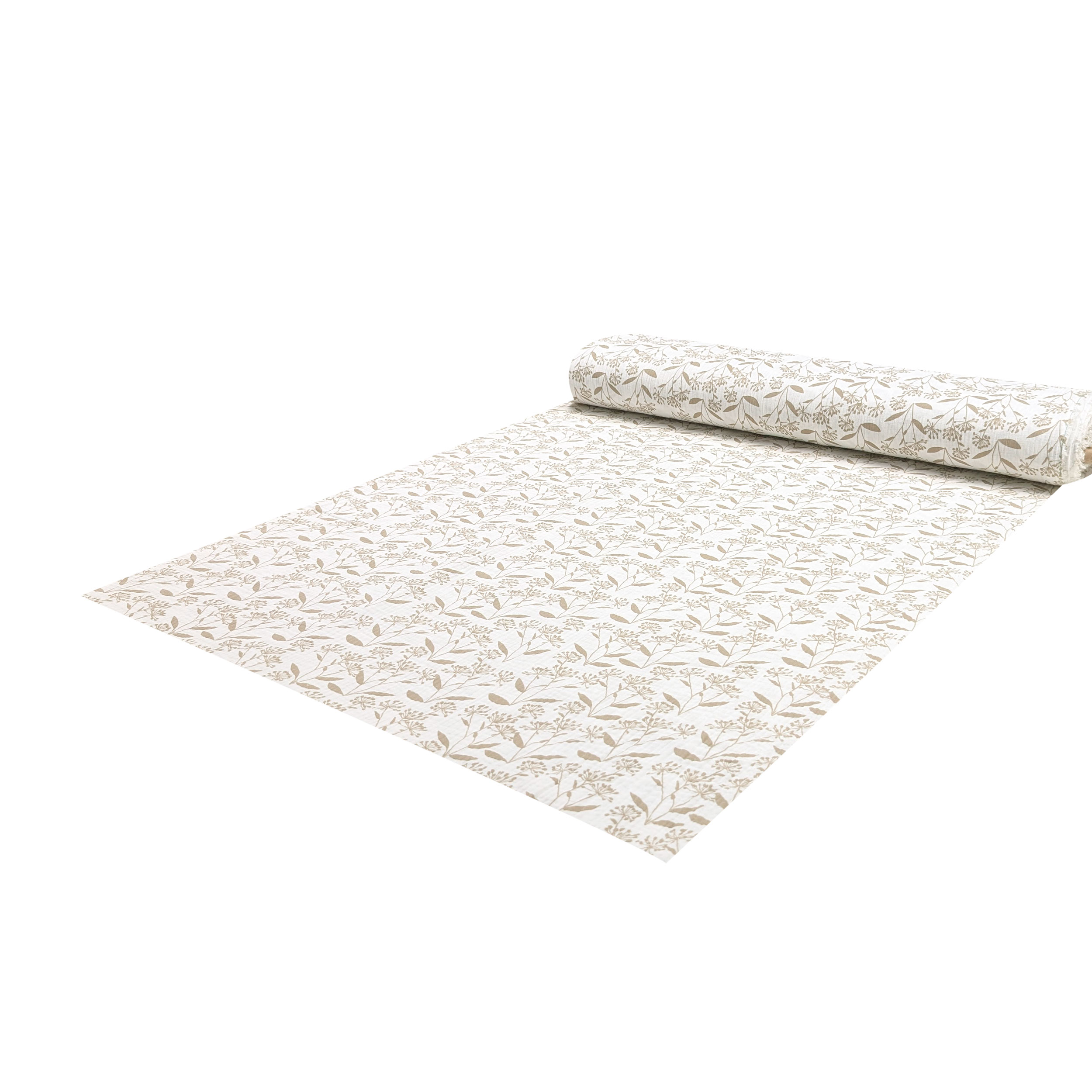 Beige Floral Fantasy Cotton Muslin Image