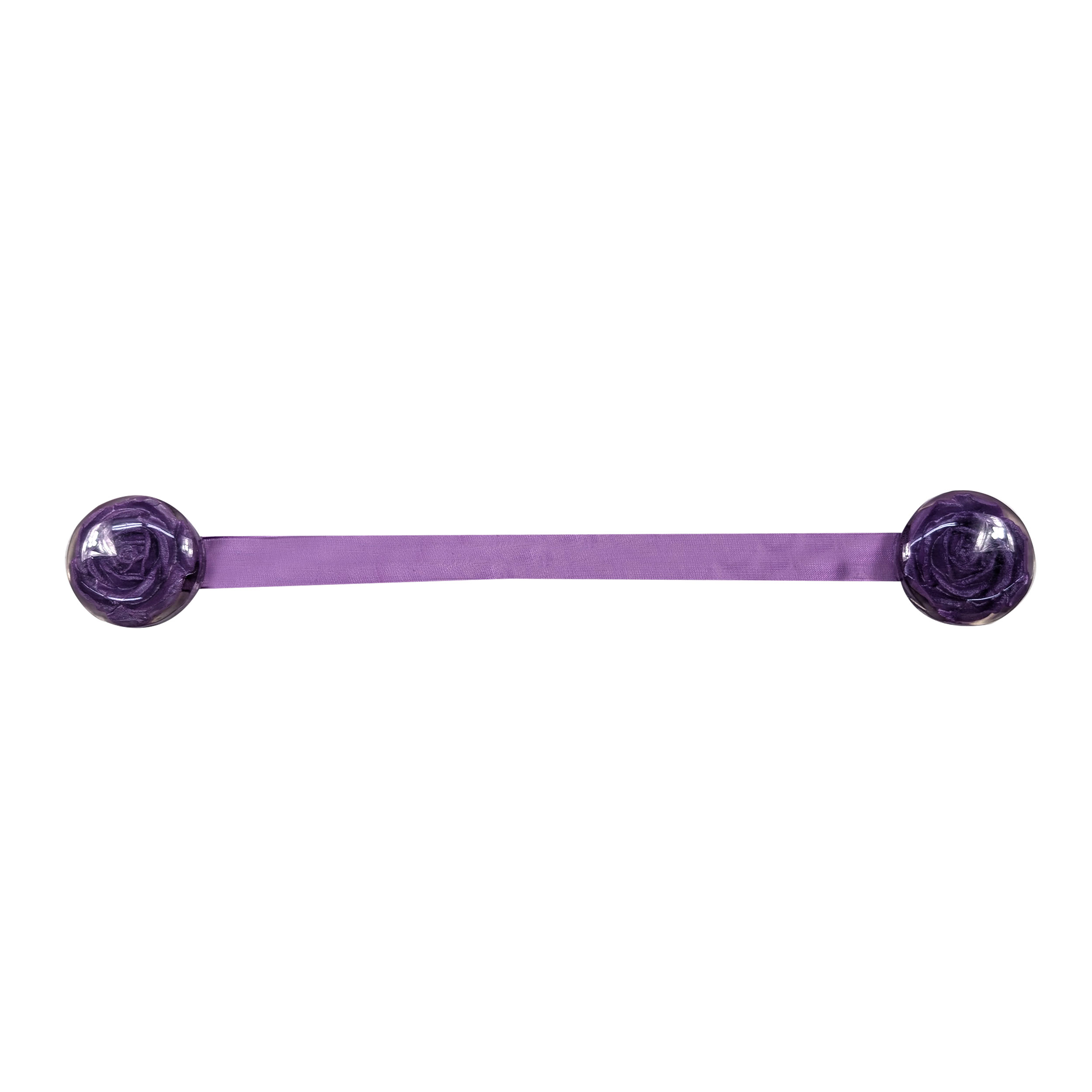 Button Curtain Magnet with Flower - Purple Image