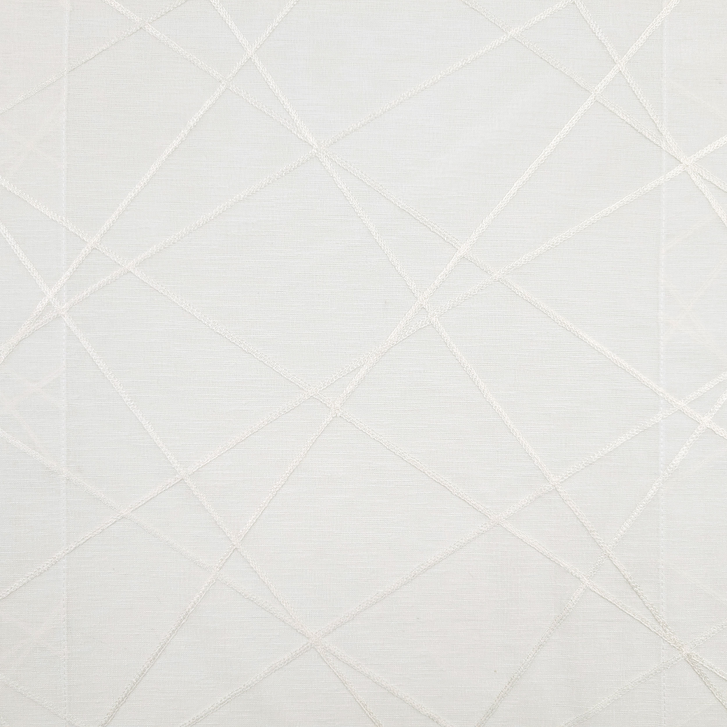 Embroidered White Line Curtain Fabric Image