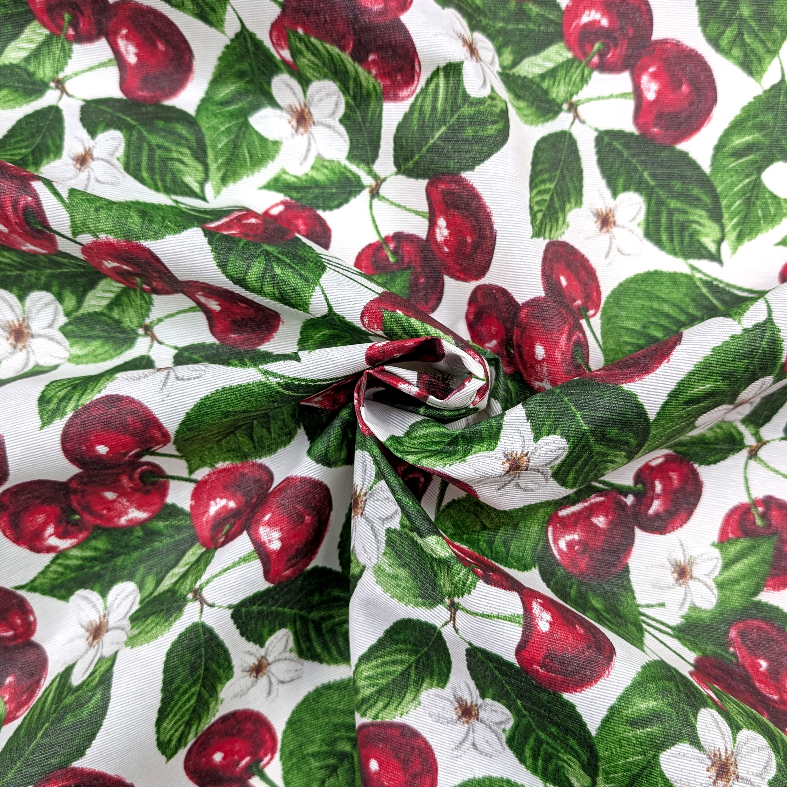 Fabric for Resin Tablecloth Cherries Image