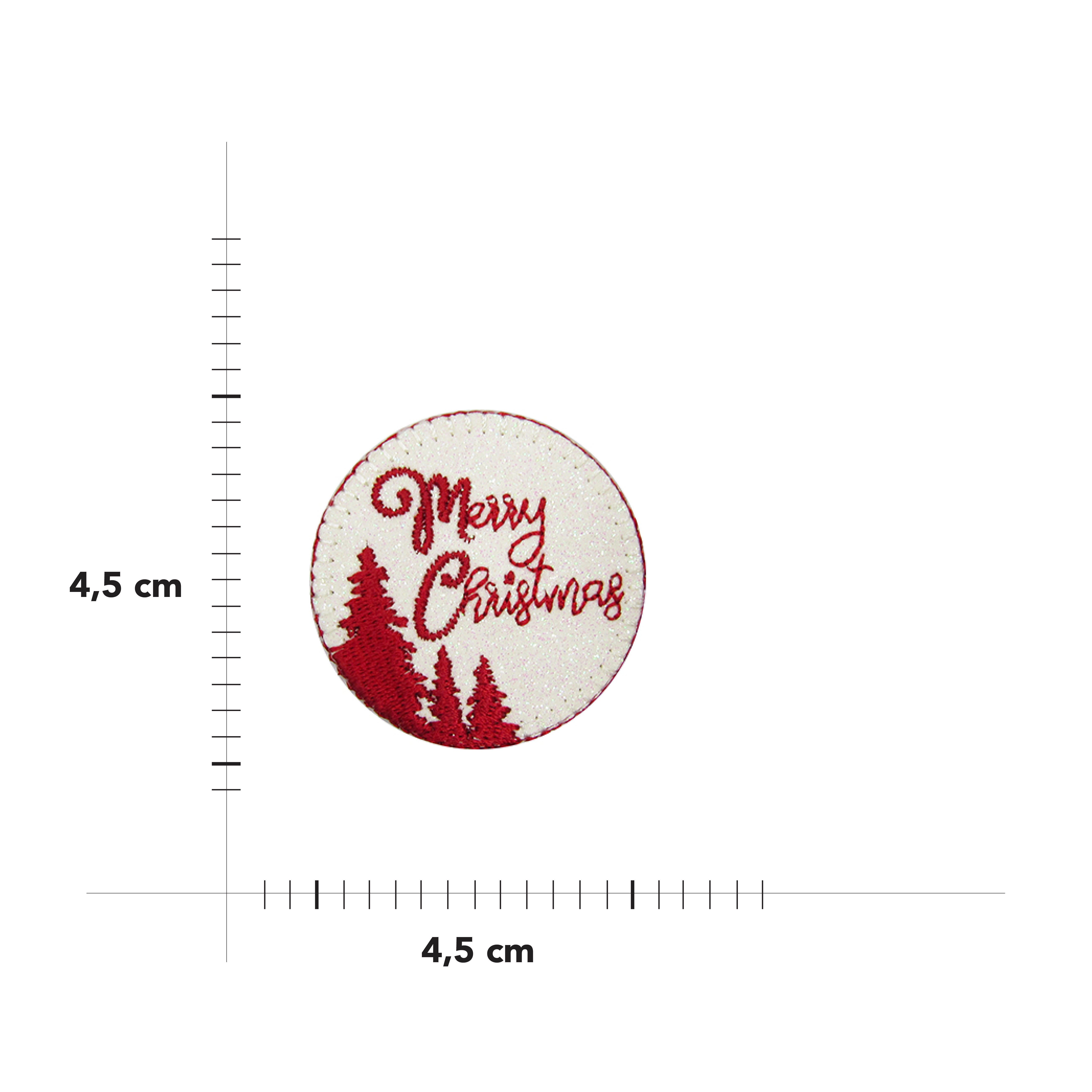 Merry Christmas Round White Heat-Adhesive Patch Image