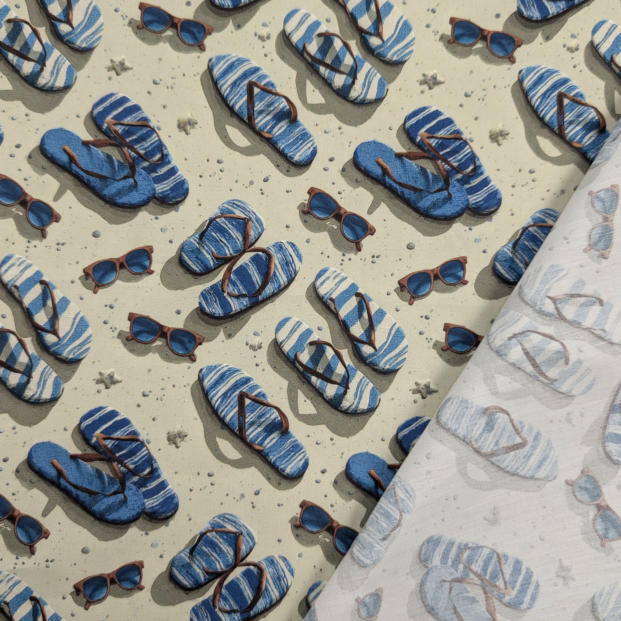 Cotton Poplin Beach Flip-Flops Image