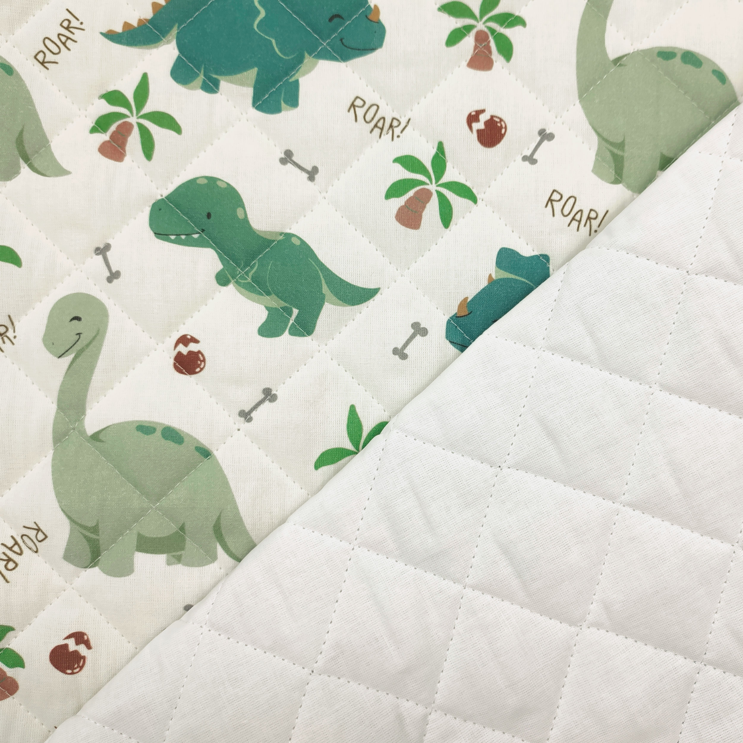Dinosaurs Quilted Fabric Image