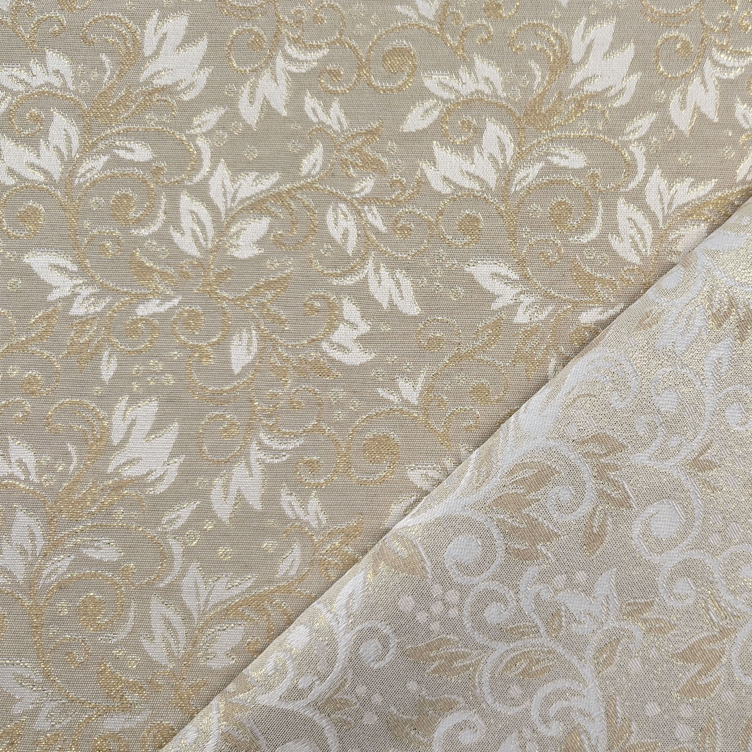 Jacquard Damask Beige Gold Lurex H 280 cm Image