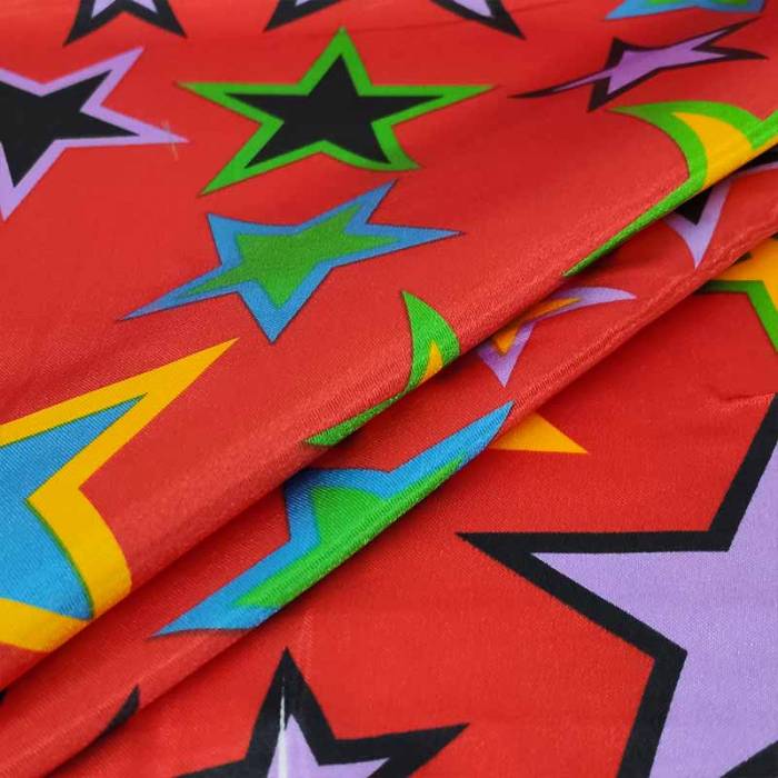Carnival Stars Print Satin Image