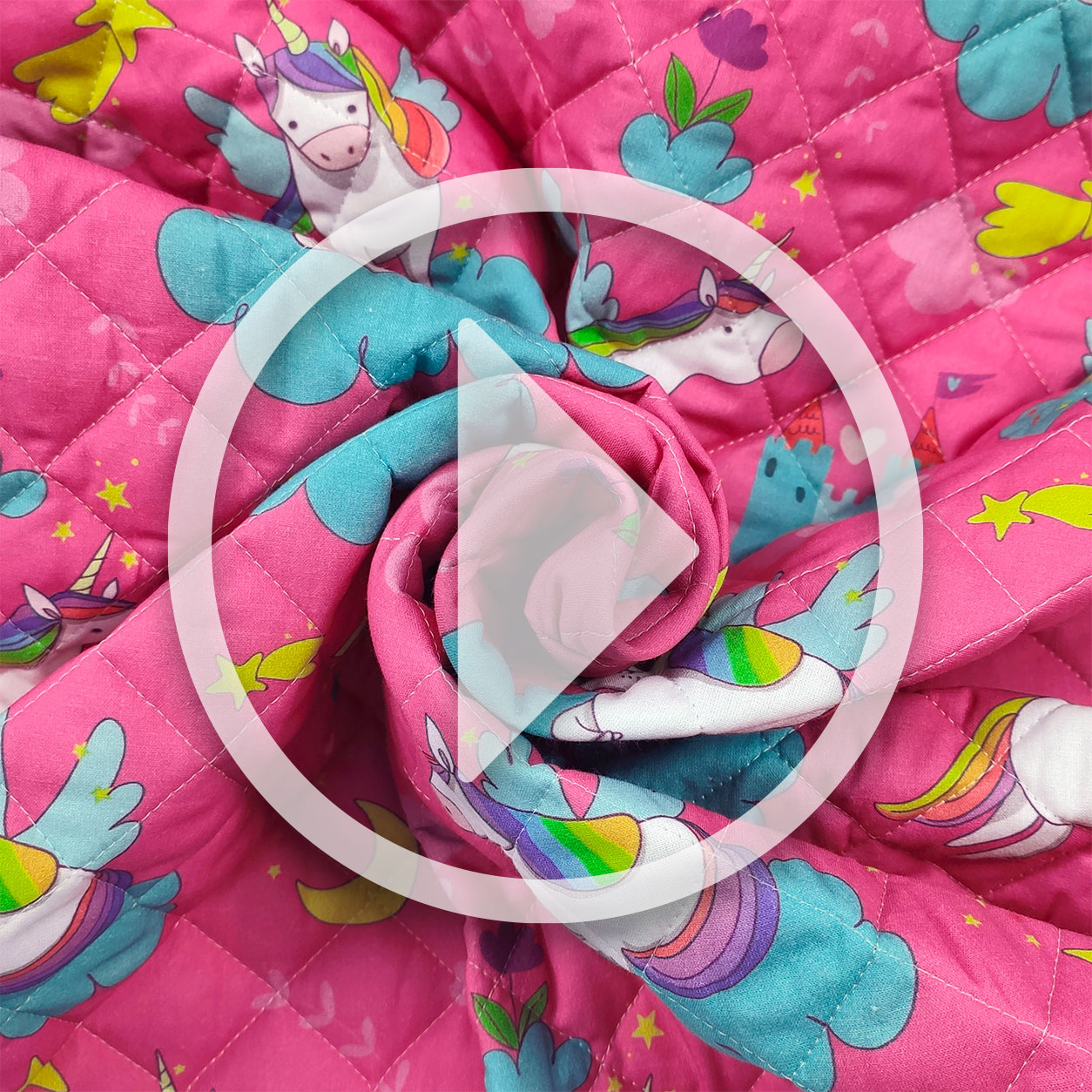 Panini Tessuti Quilted Cotton - Unicorns and Castles  Image