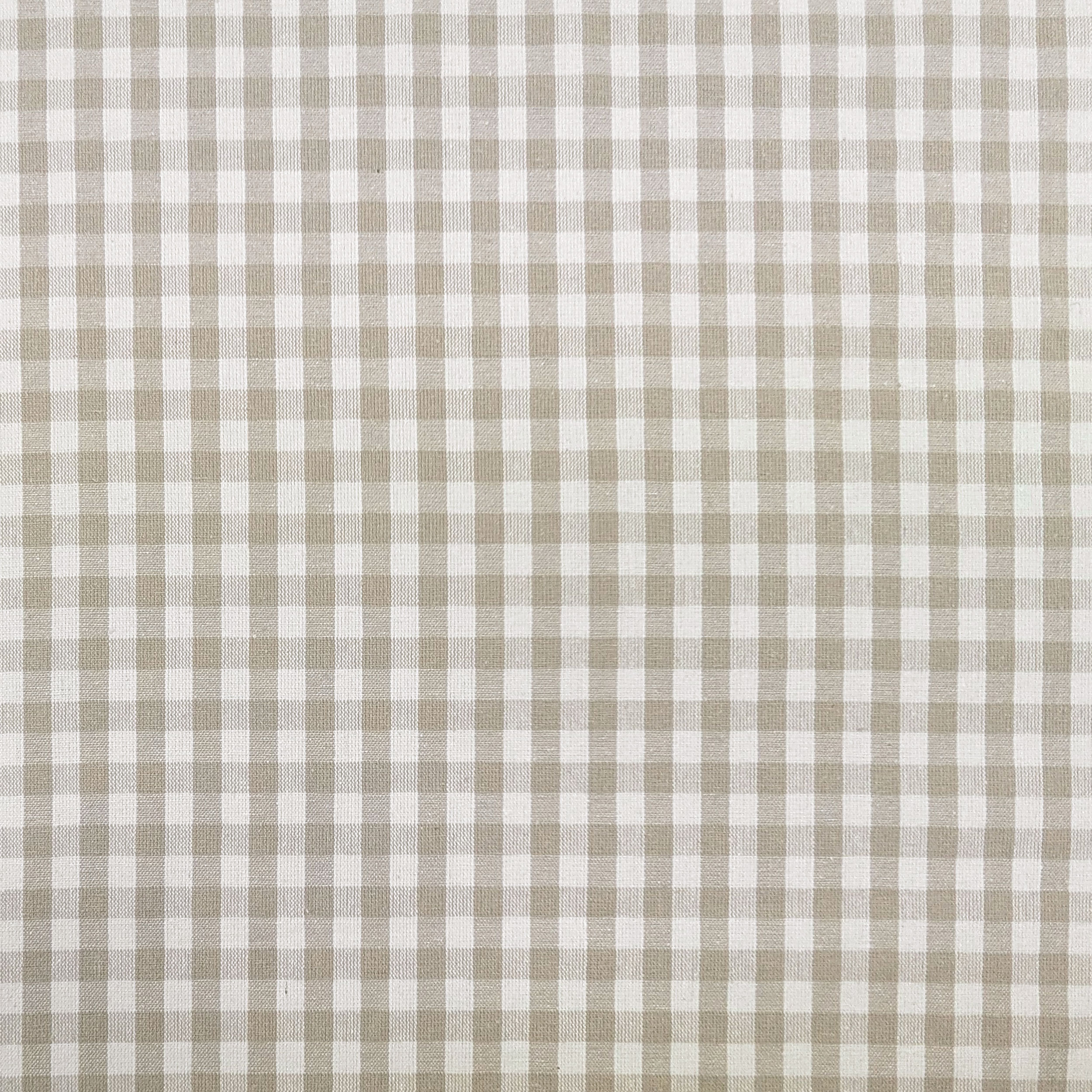 Washed Cotton Yarn Dyed Check Beige Image