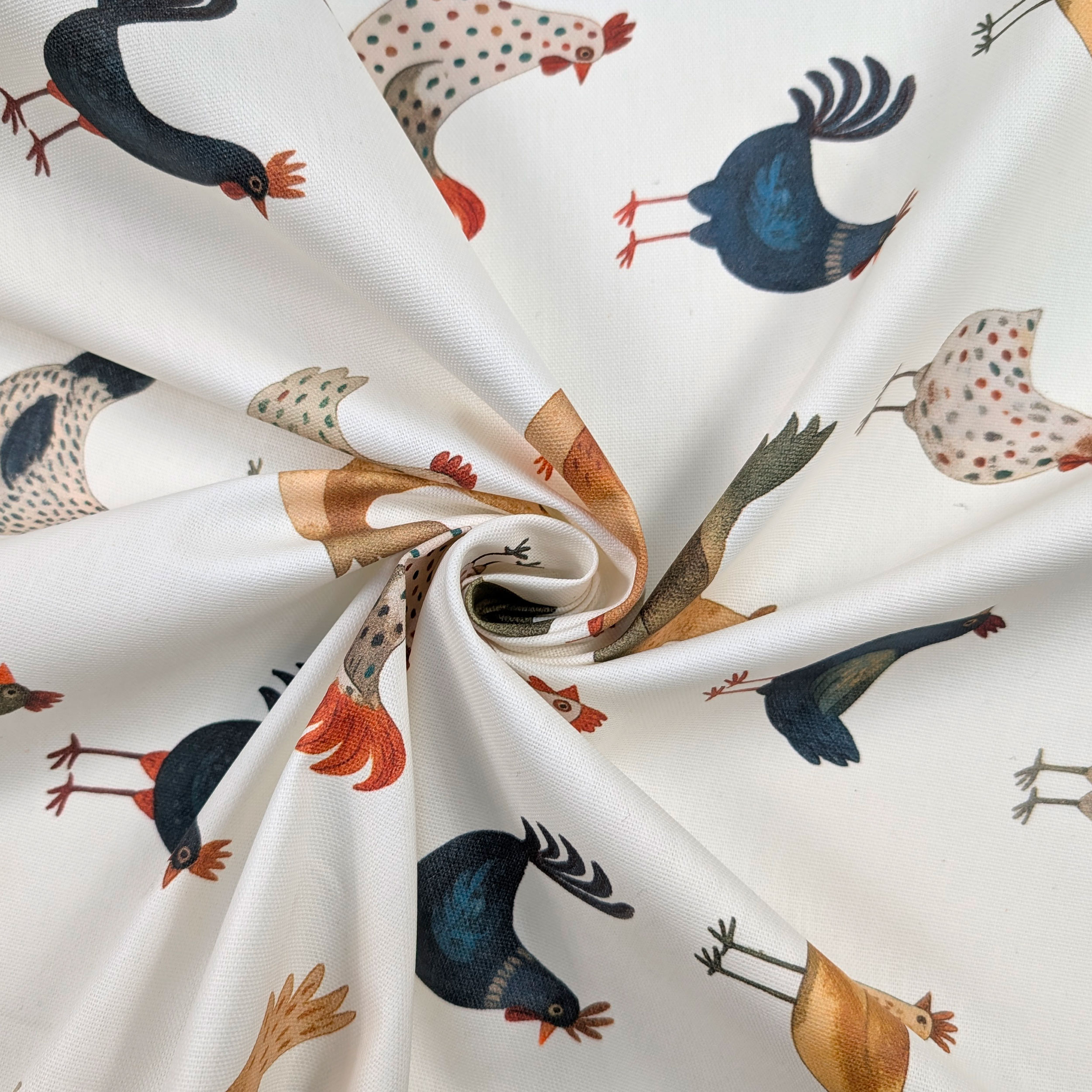 Fabric for Resin Tablecloth Hens Image