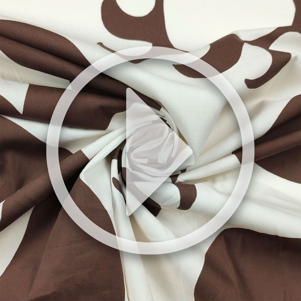 Satin de coton Palmes fantastiques et soleils bruns Image