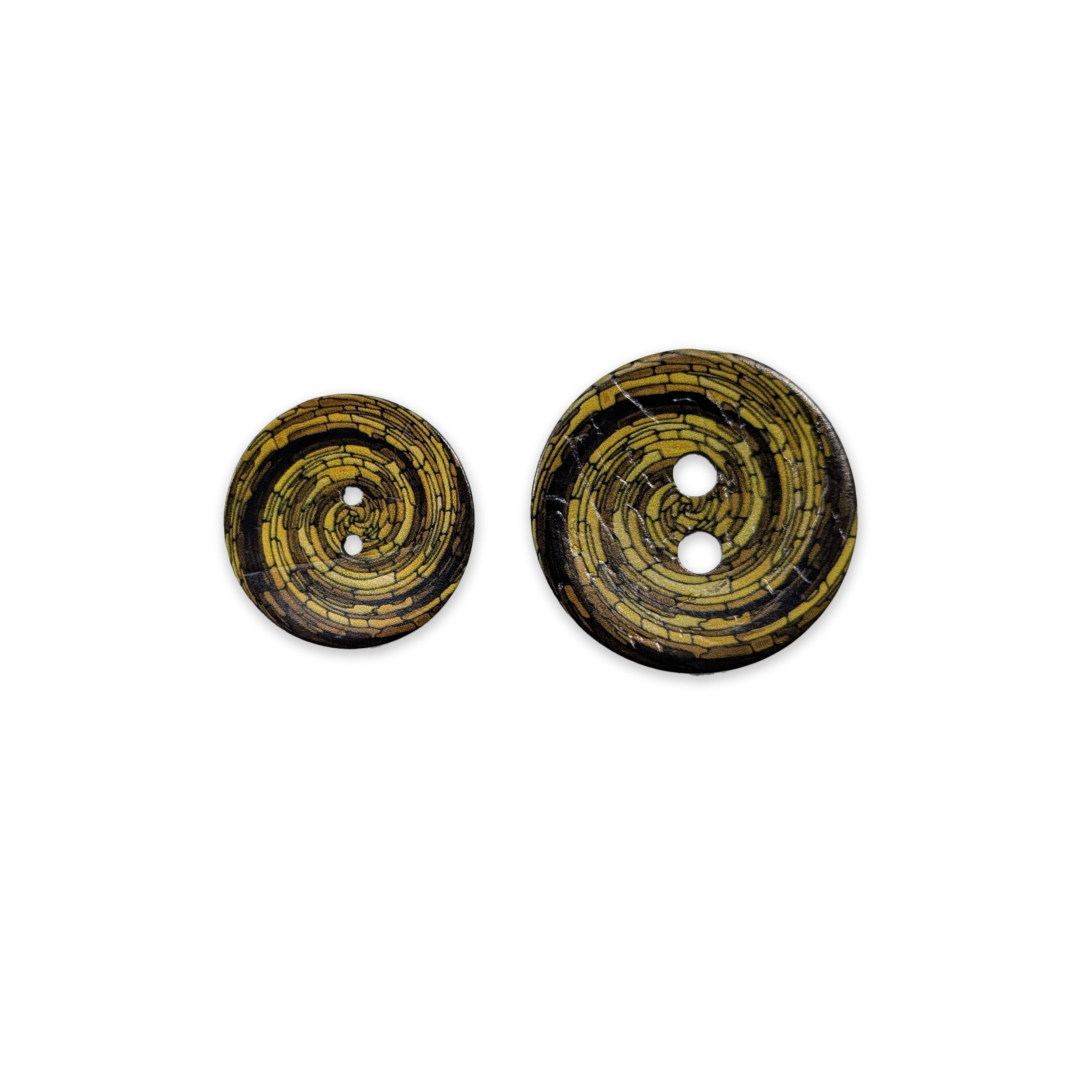 Spiral Button Yellow 2 Holes Image