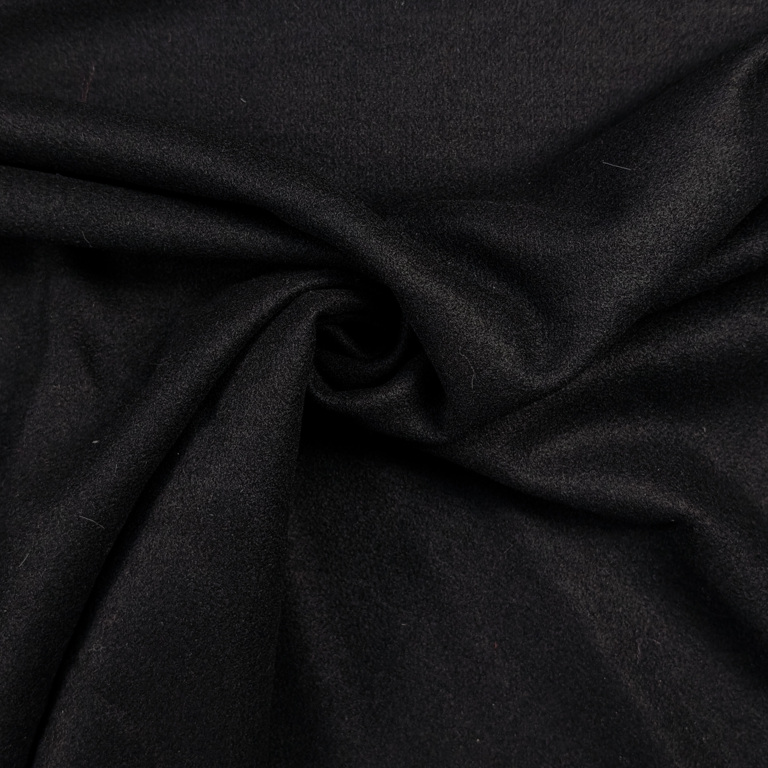Black Wool Blend Winter Coat Image