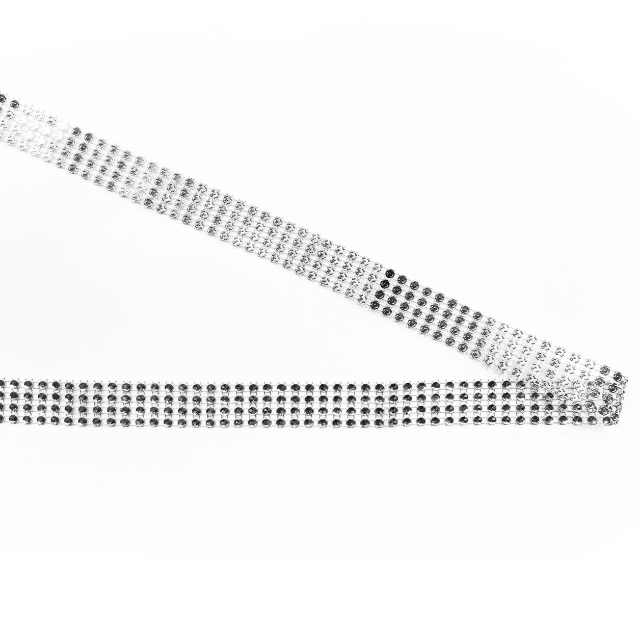 Passementerie en strass argenté Elettra