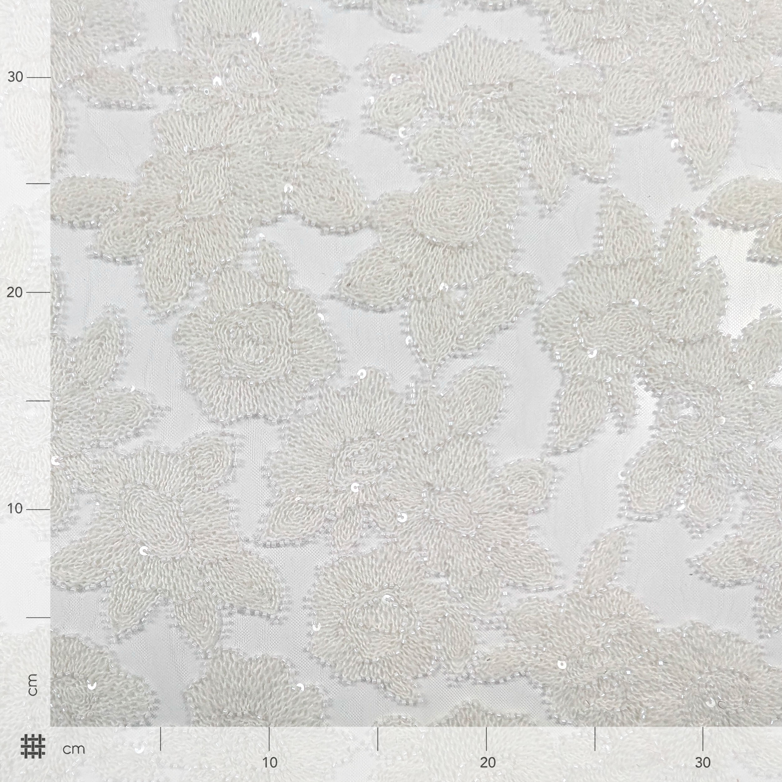 Lace Rose Wool Sequins White Image