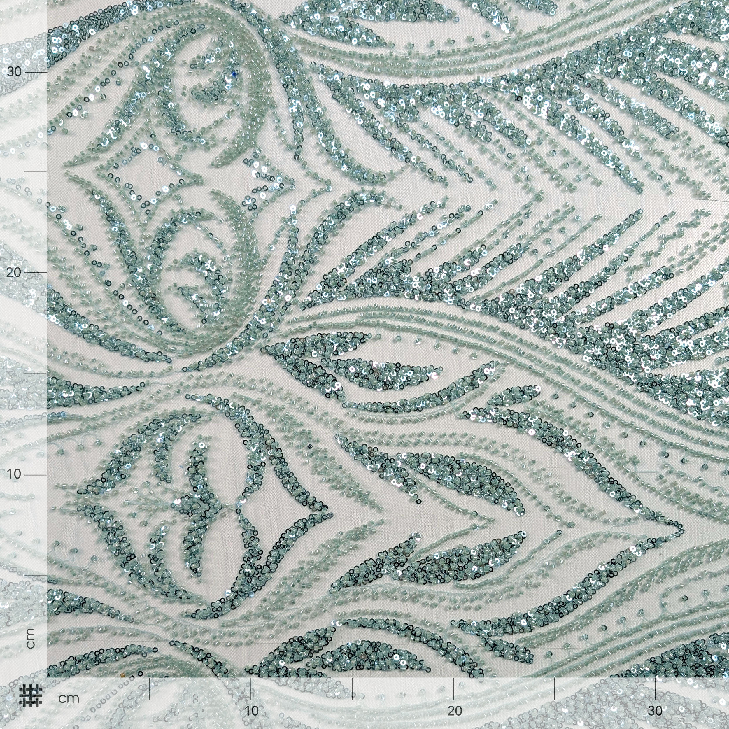 Fabric Sequins Embroidery Mint Image