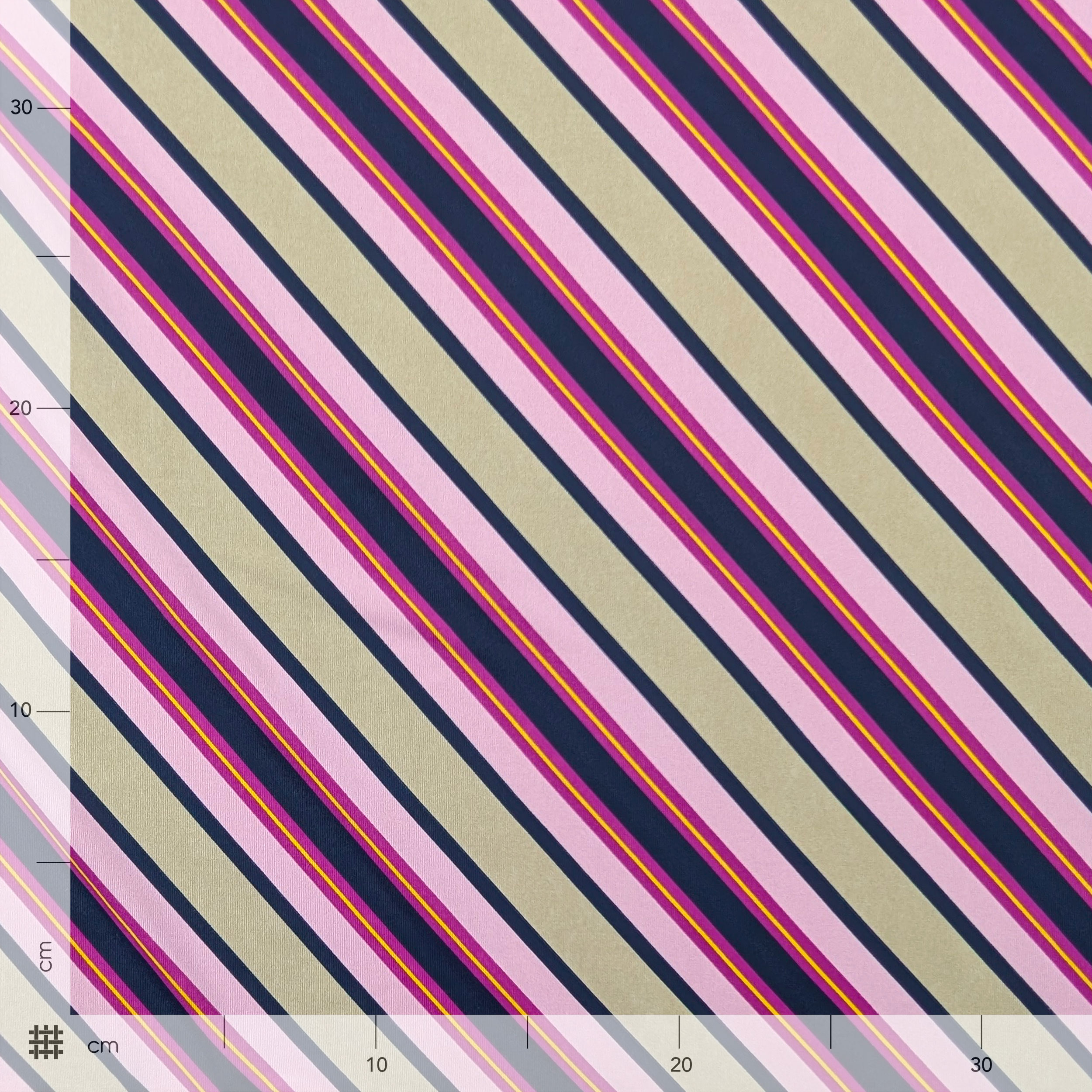 Bielastic Jersey Diagonal Stripes Blue and Pink Image