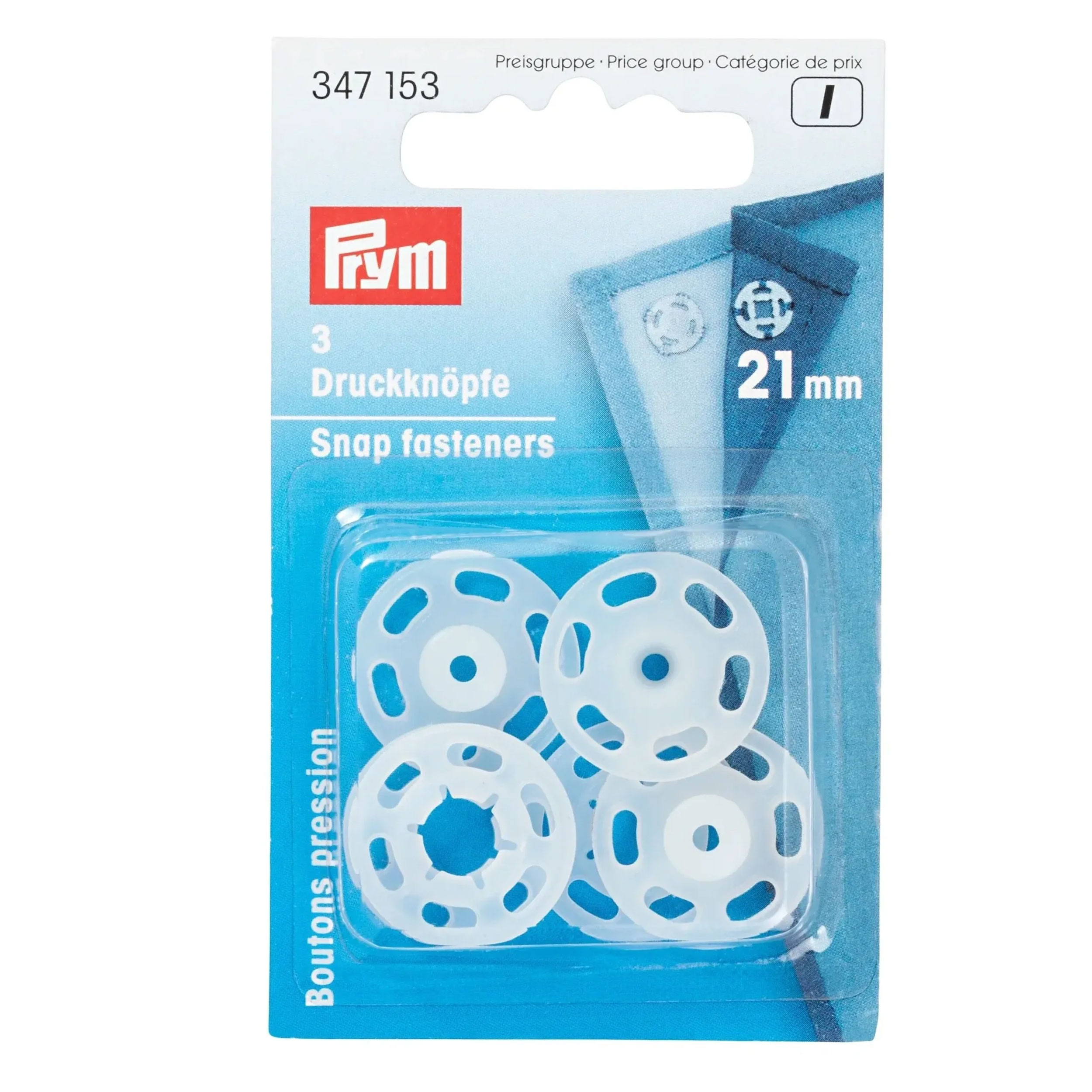 Boutons automatiques ronds en plastique Prym 21 mm