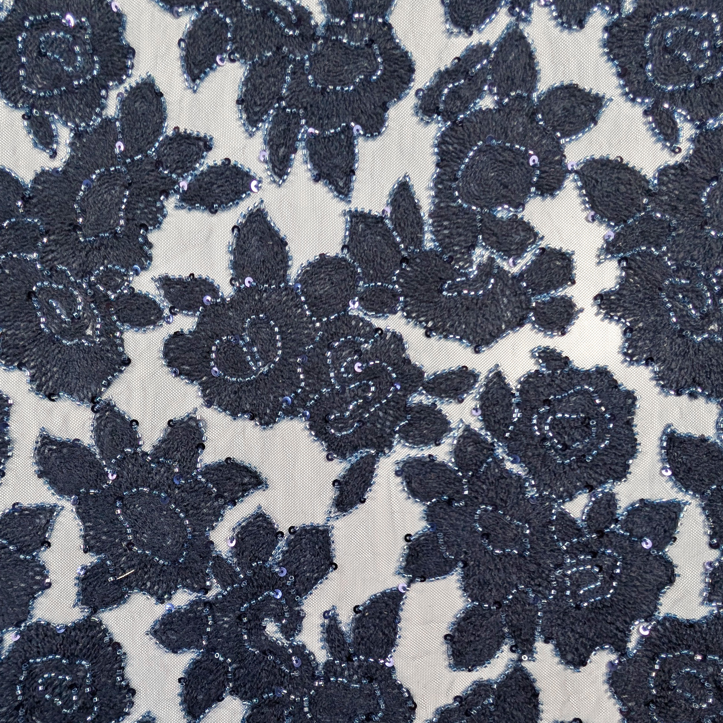 Lace Rose Wool Blue Sequins Image