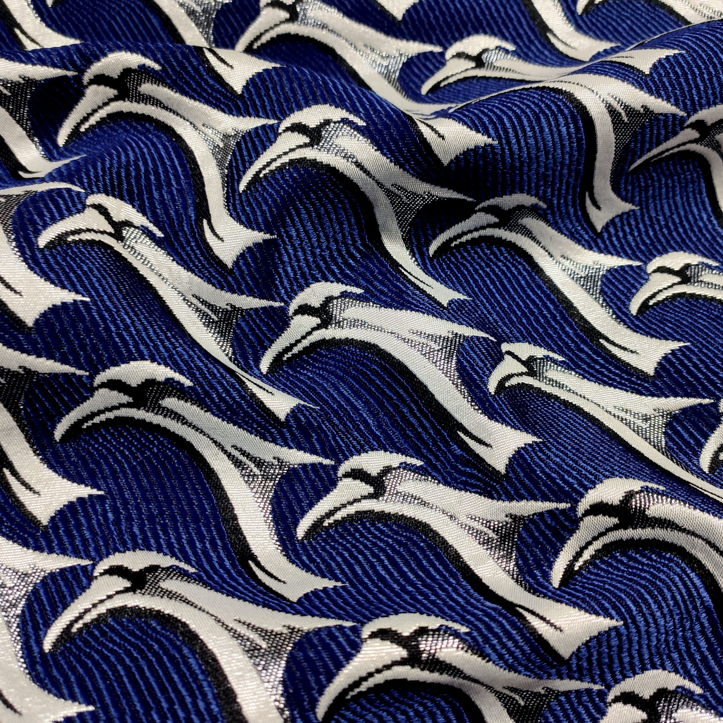 Brocade Fantasy High Fashion Blue and Silver Lurex Image