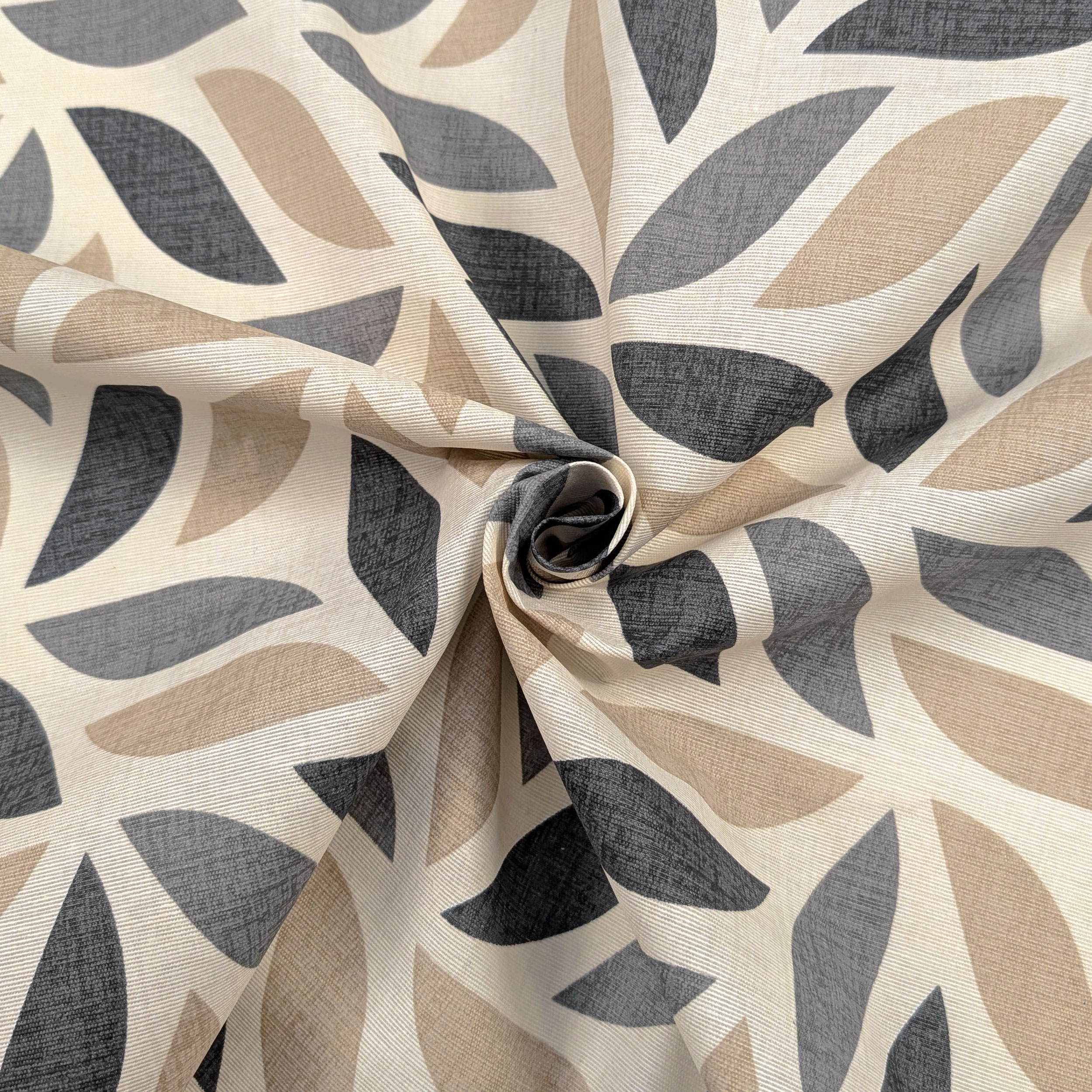 Resin Tablecloth Fabric Stylized Leaves Cool Tones Image