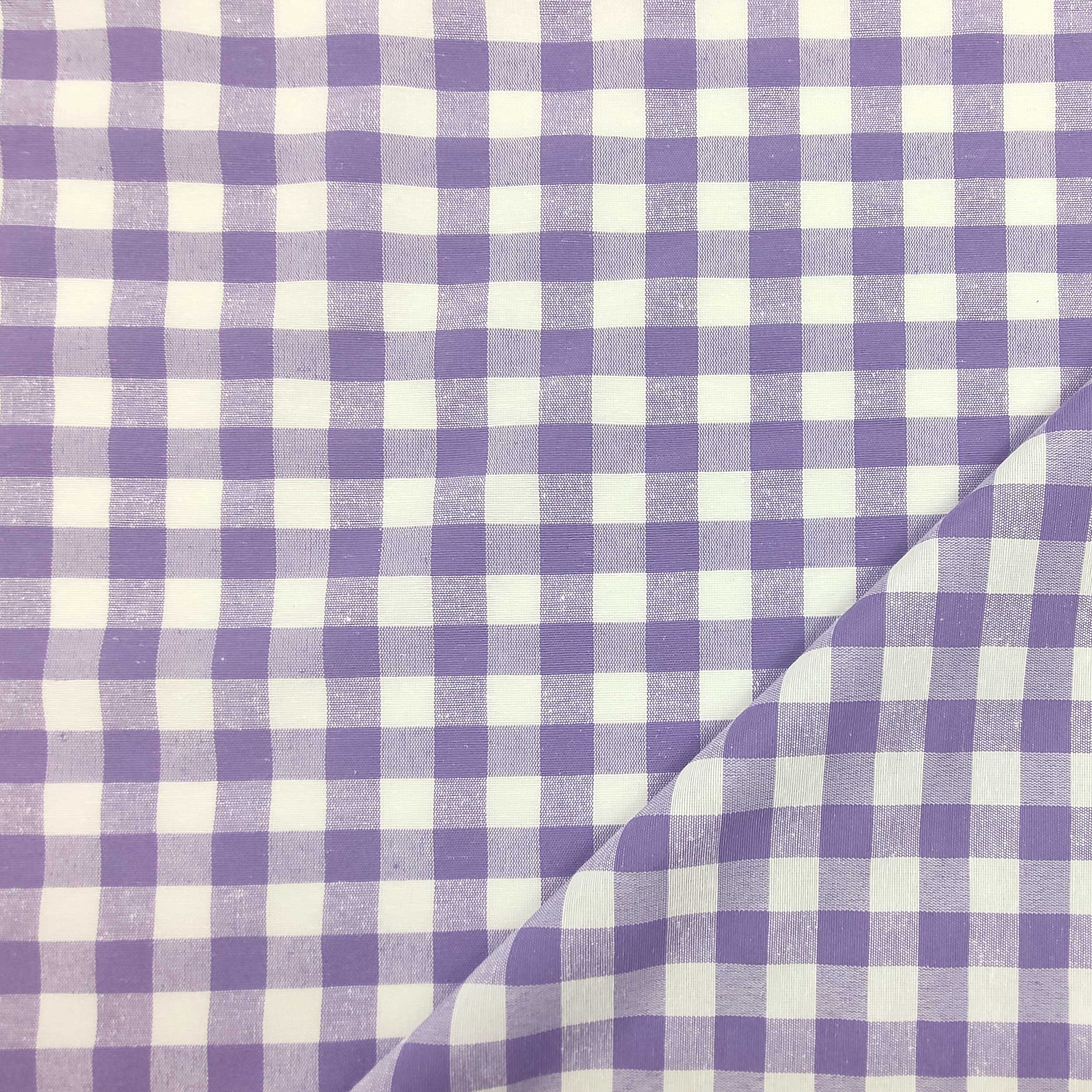 Cutout Fabric Yarn Dyed for Tablecloth Square Pattern Lilac 80x140 cm Image