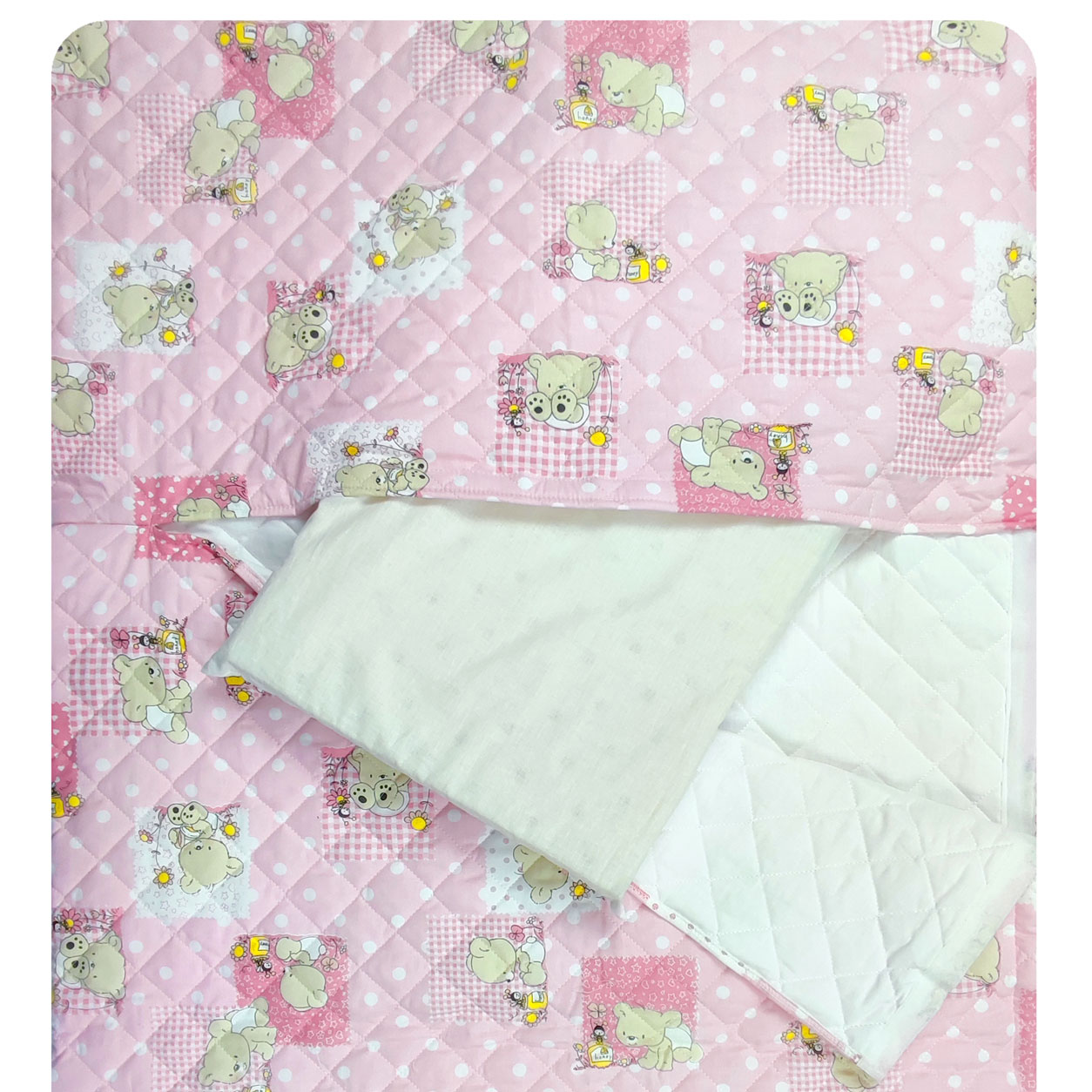 Sac de couchage oursons et abeilles roses