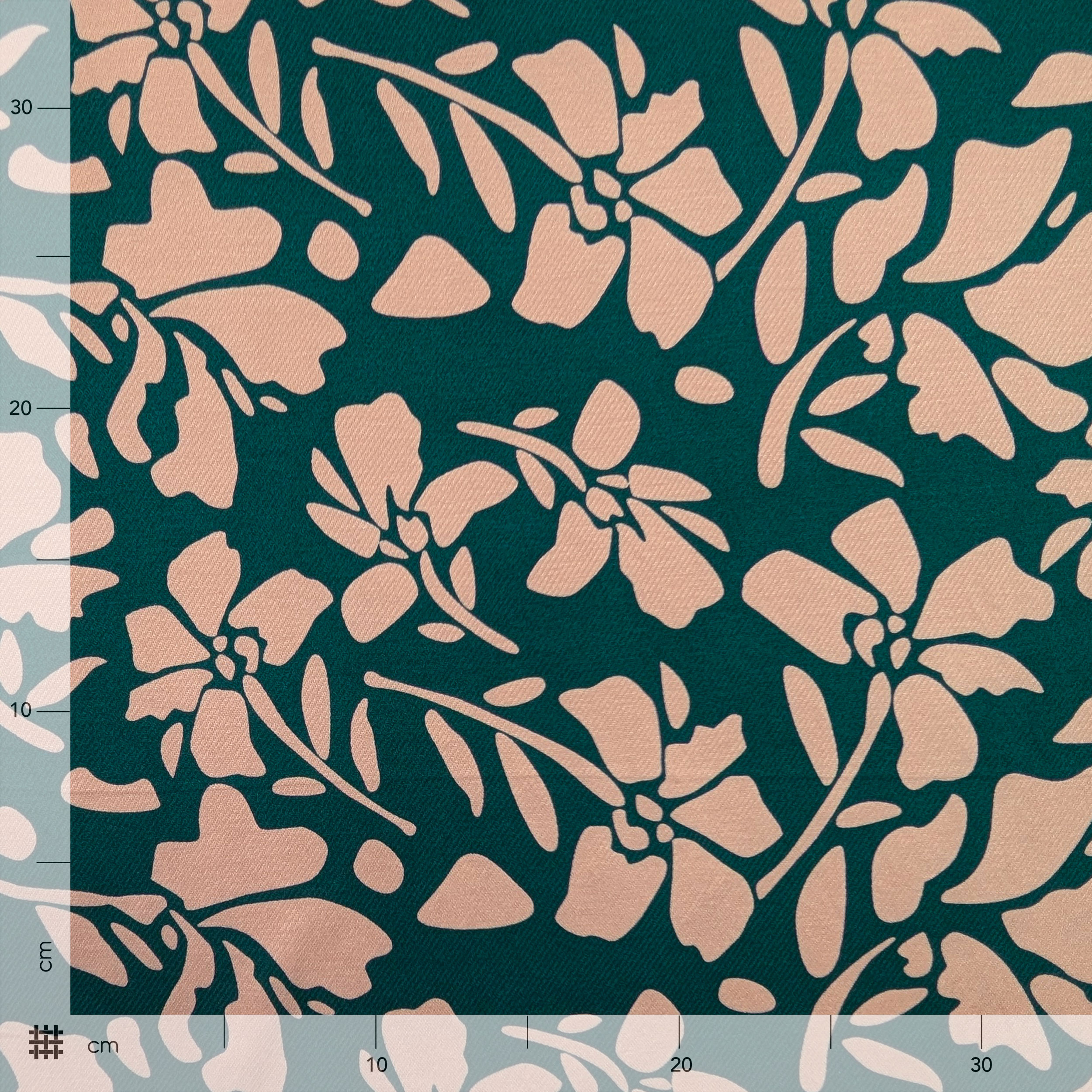 Twill de viscose Fleurs fond vert Image