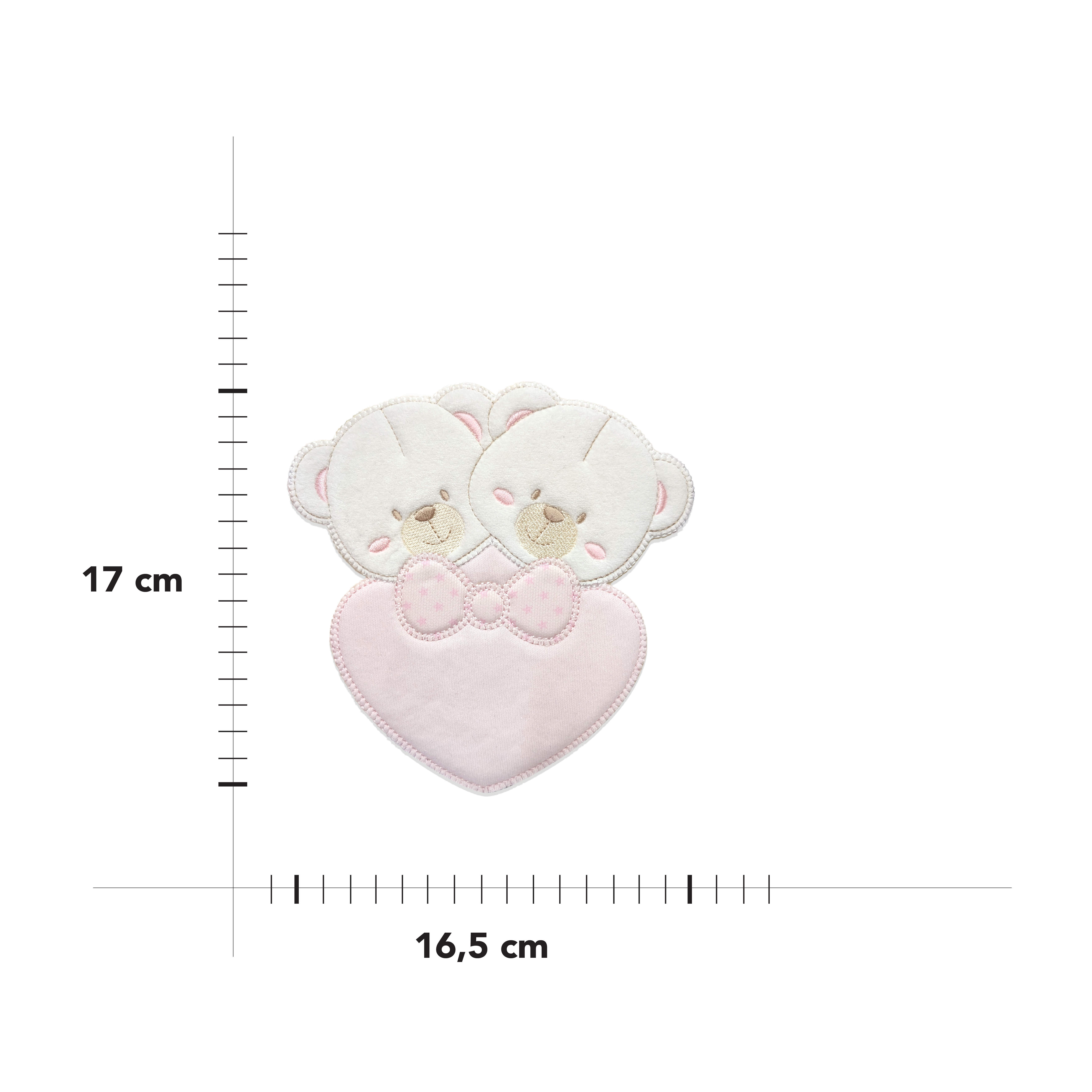 Applique Bears Heart with Bow Image