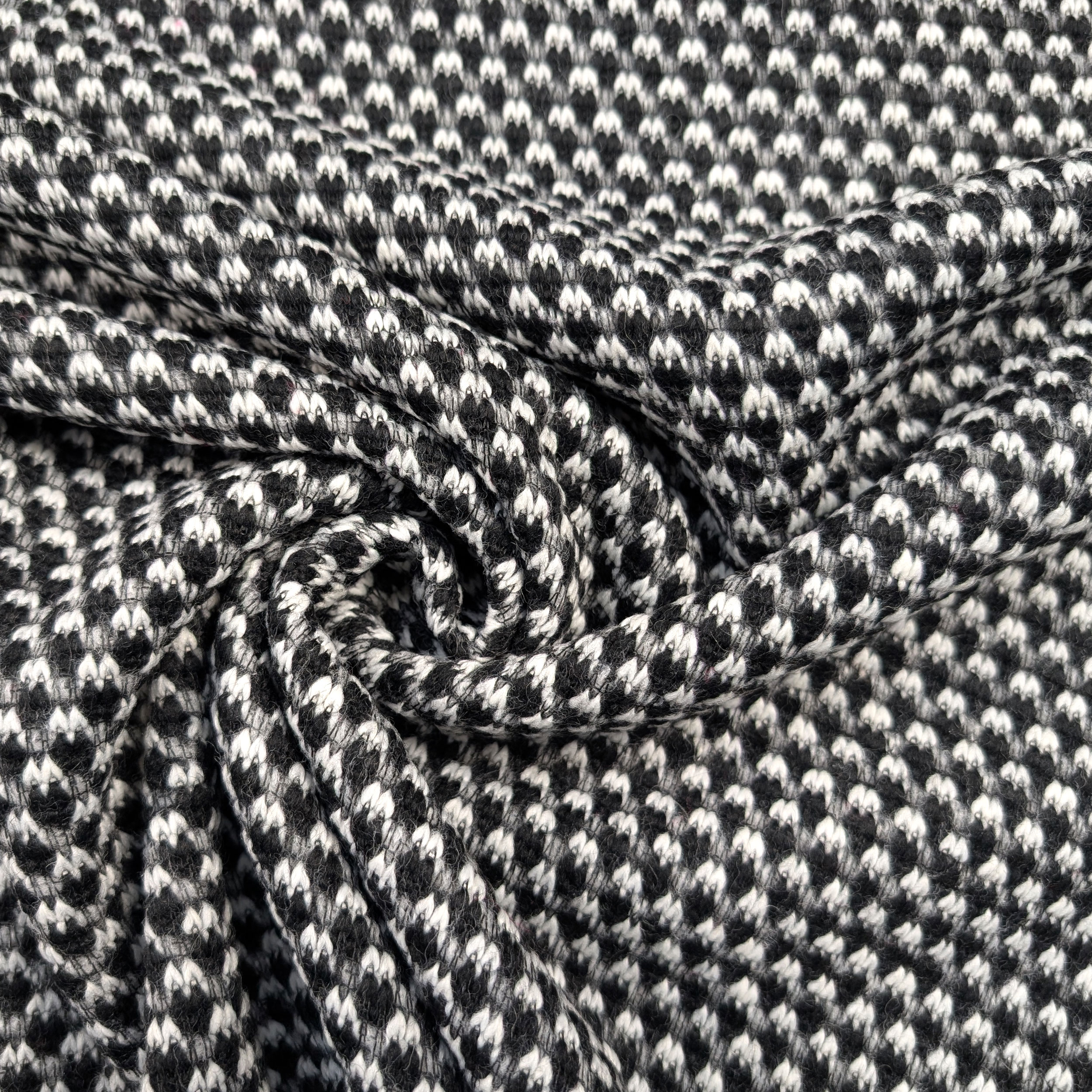 Black and White Knitted Effect Coat Image