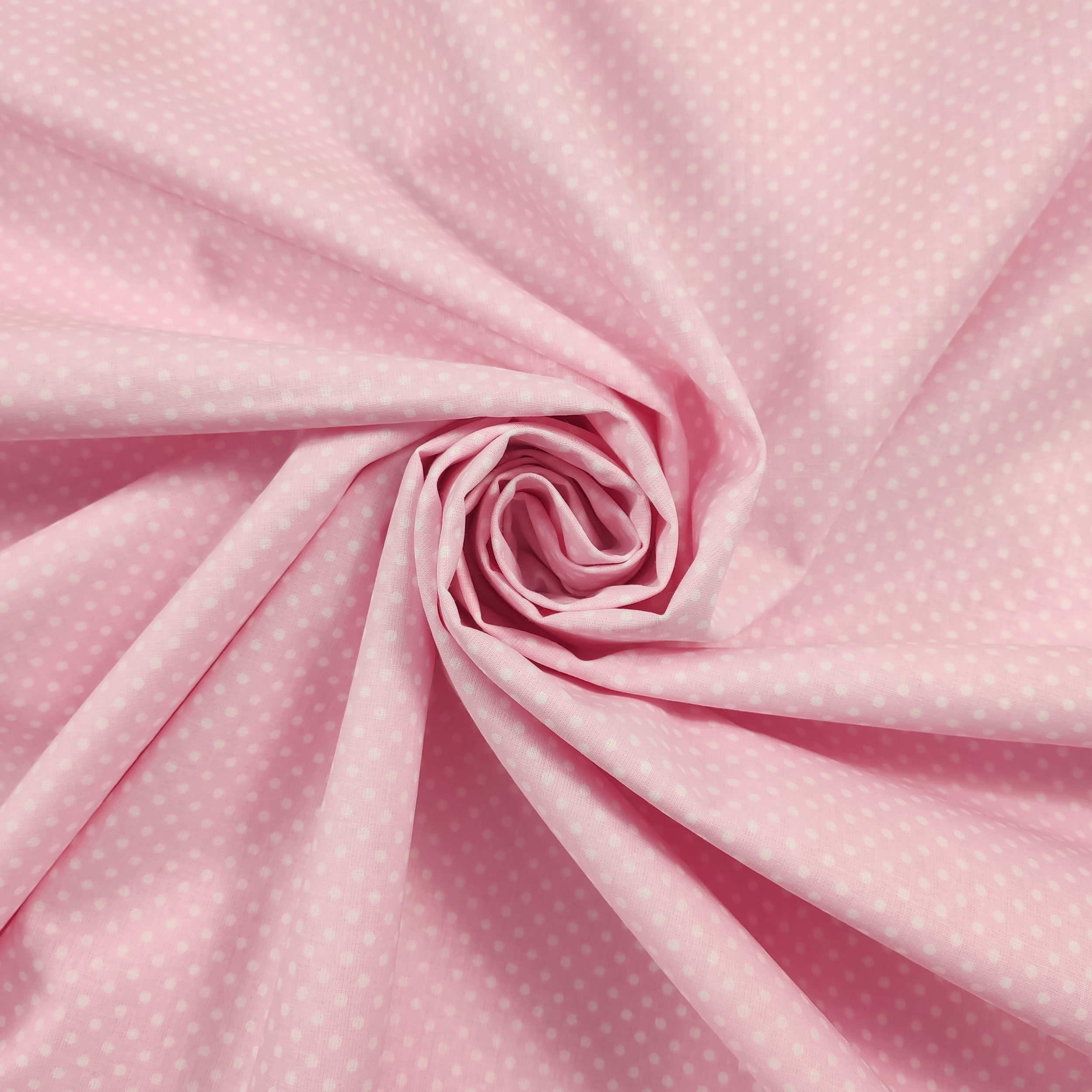 Tissu de coton à pois roses Image