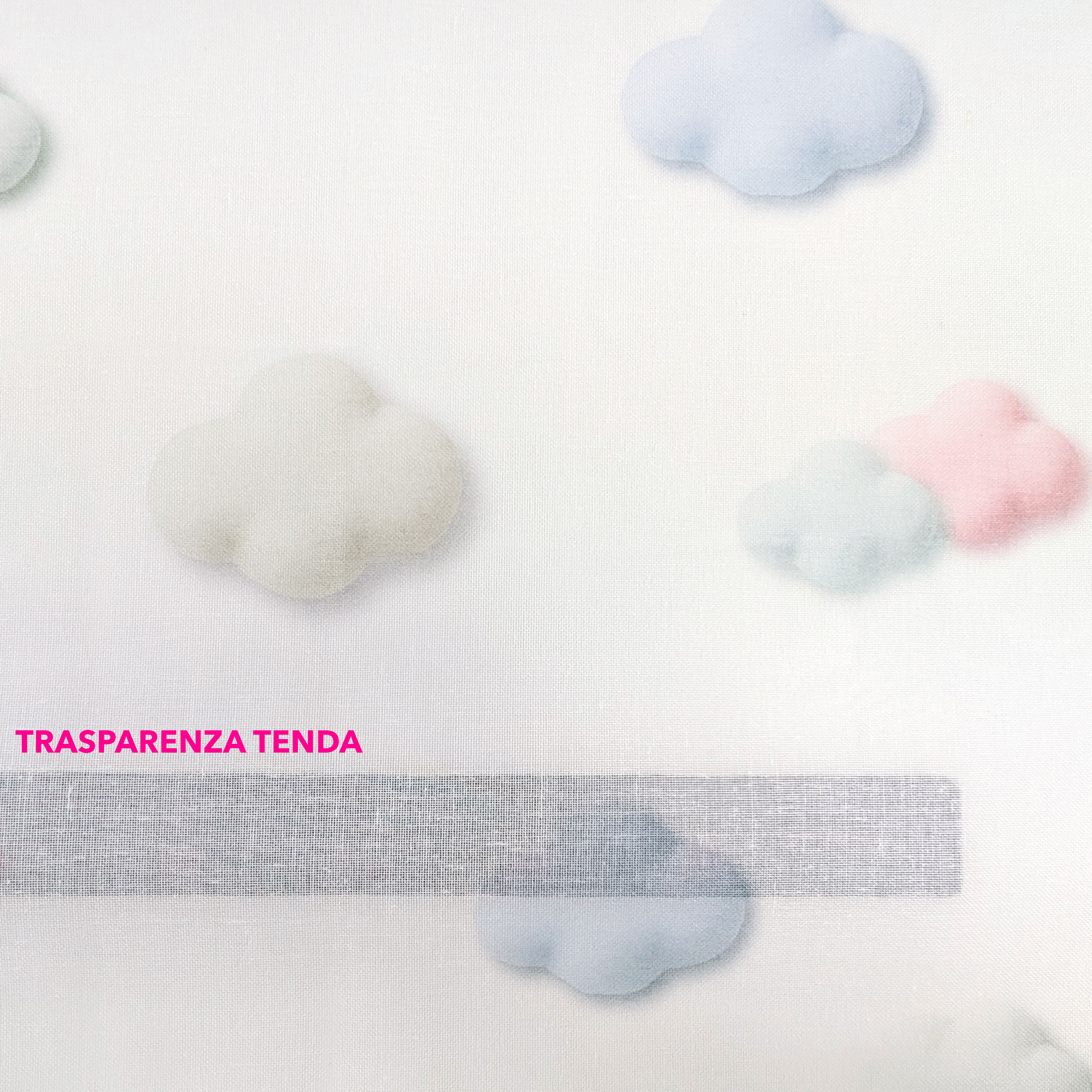 Curtain Fabric Pastel Clouds Image