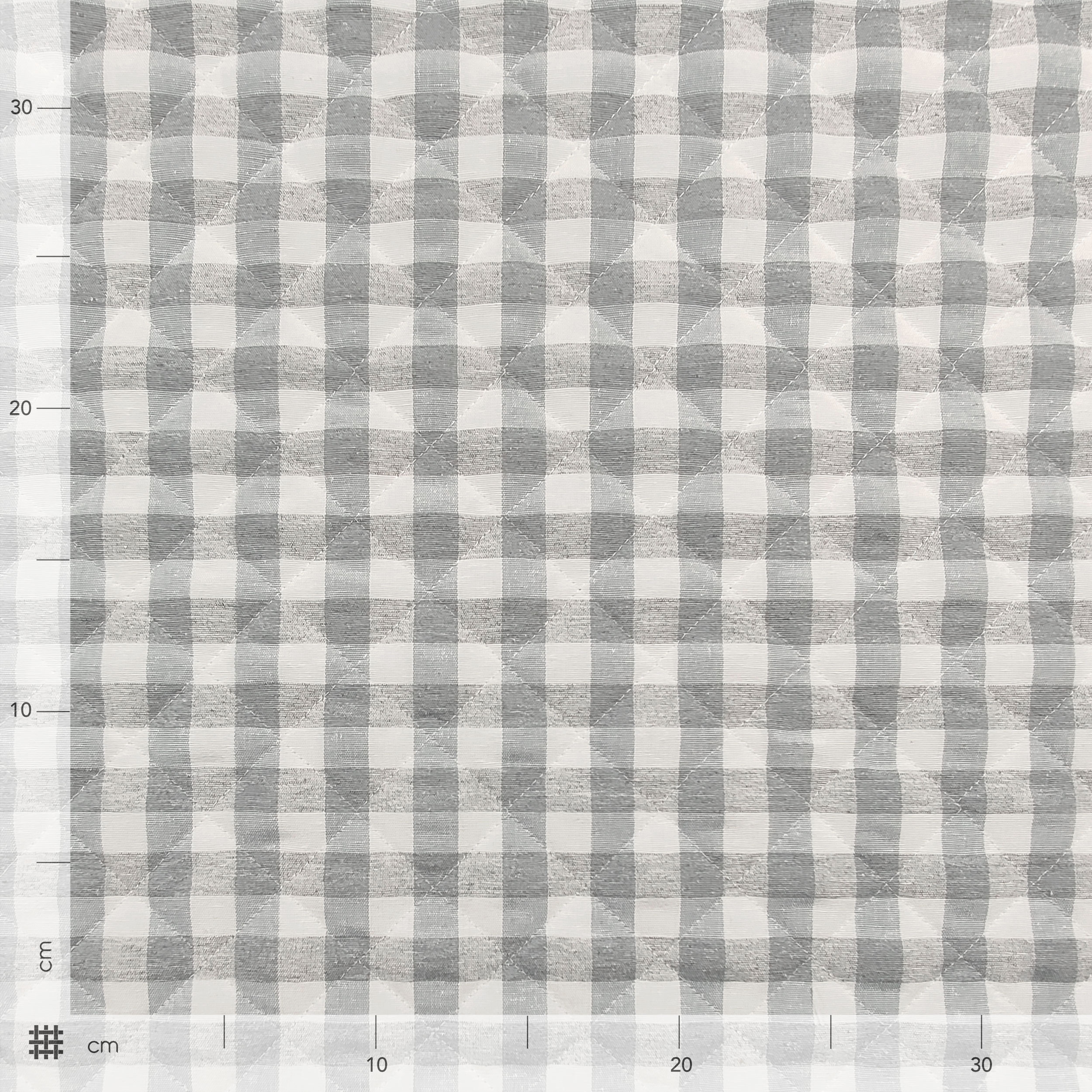 Light Grey Quilted Check Fabric