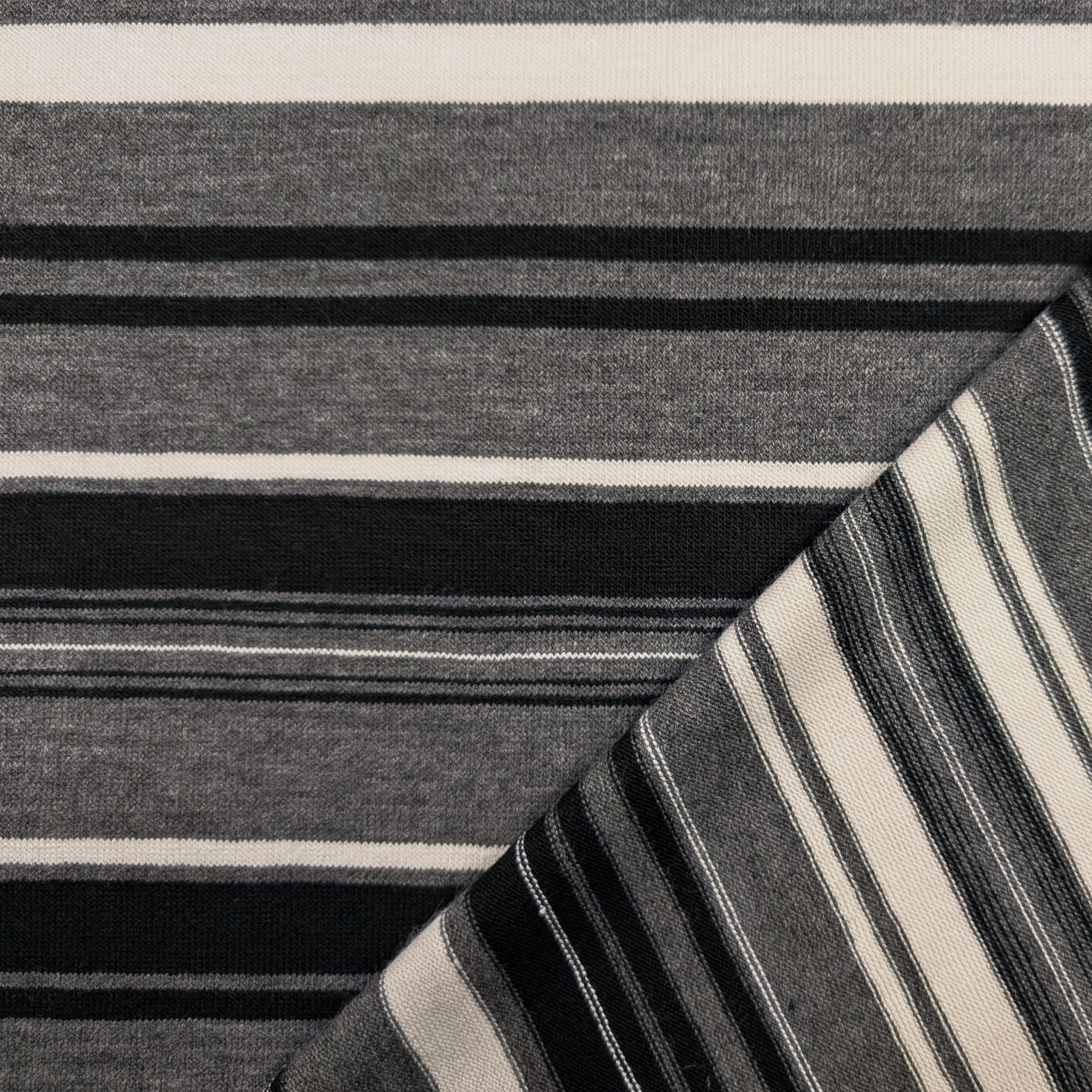 Grey and Black Horizontal Stripes Knitting Stitch Image
