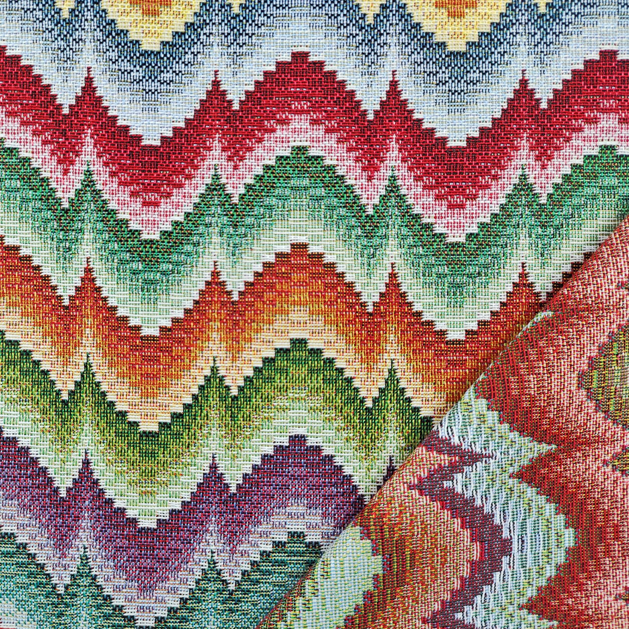 Tela Jacquard Fantasía Abstracta Multicolor