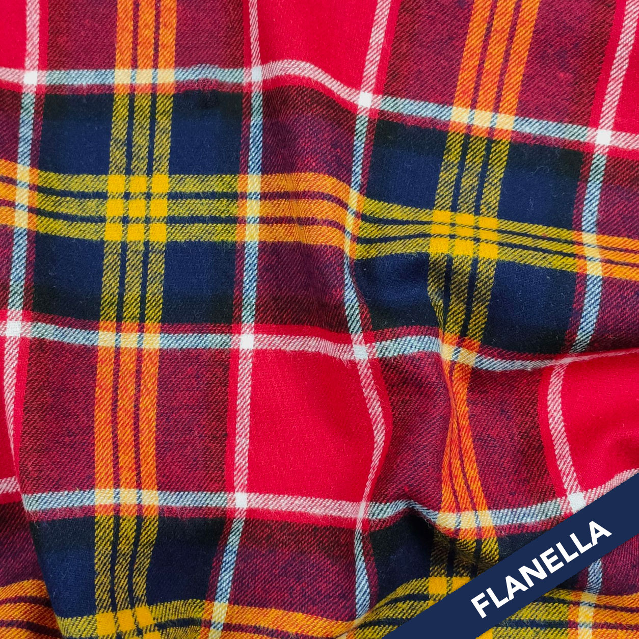 Tissu de flanelle écossaise Rouge Bleu Jaune Image