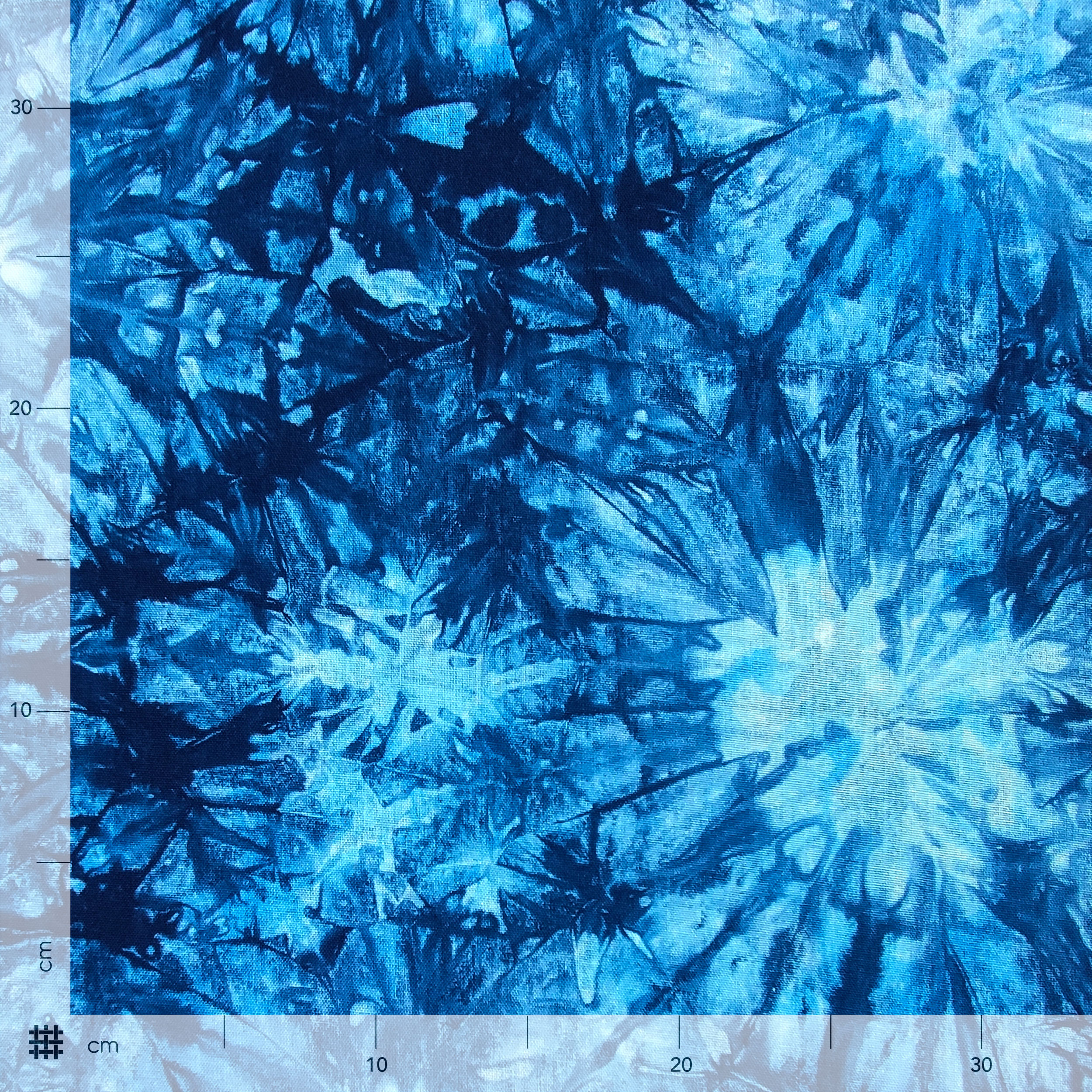 Mezcla de Lino Abstracto Hojas Fondo Azul