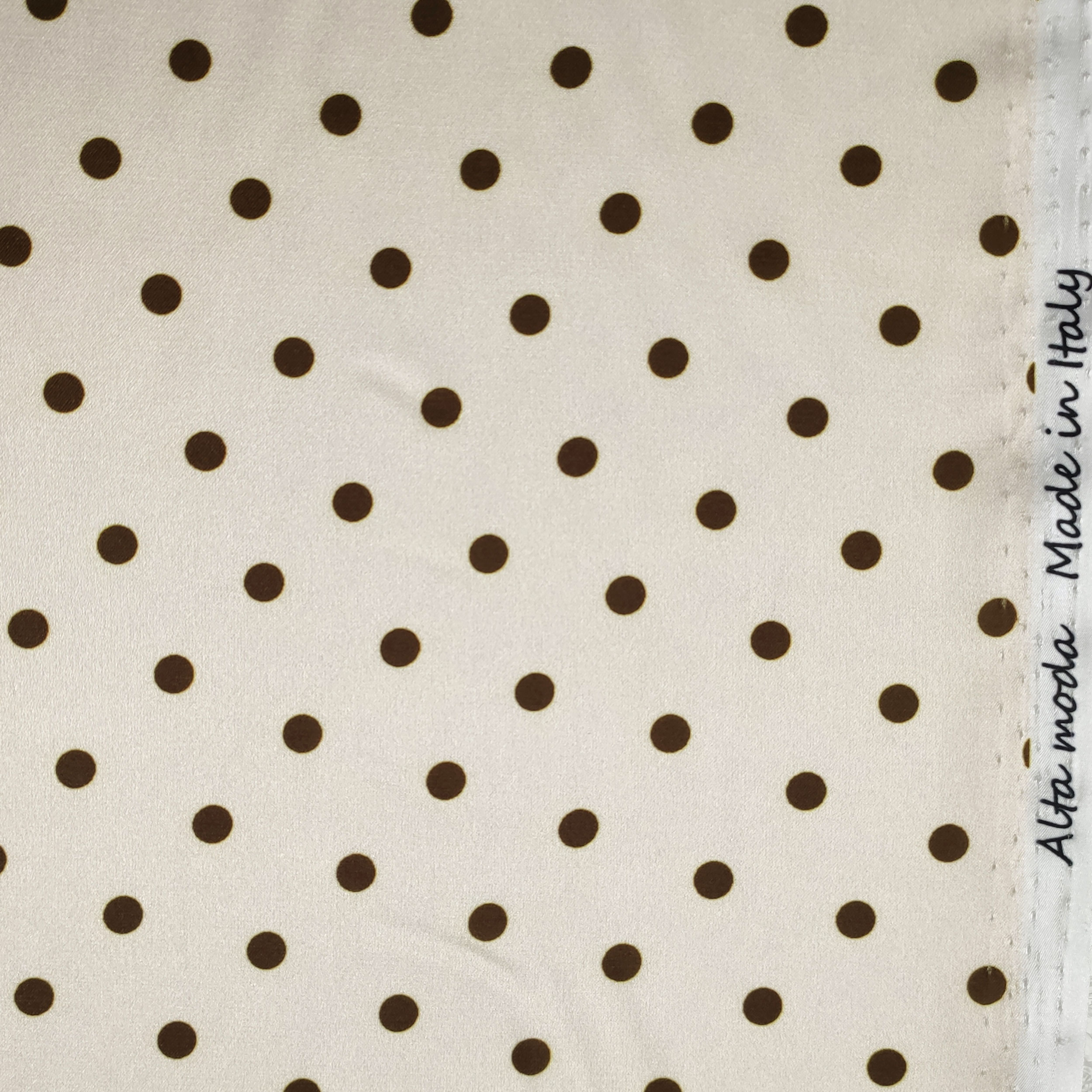 Elasticated Satin Set High Fashion Polka Dot Cream Background