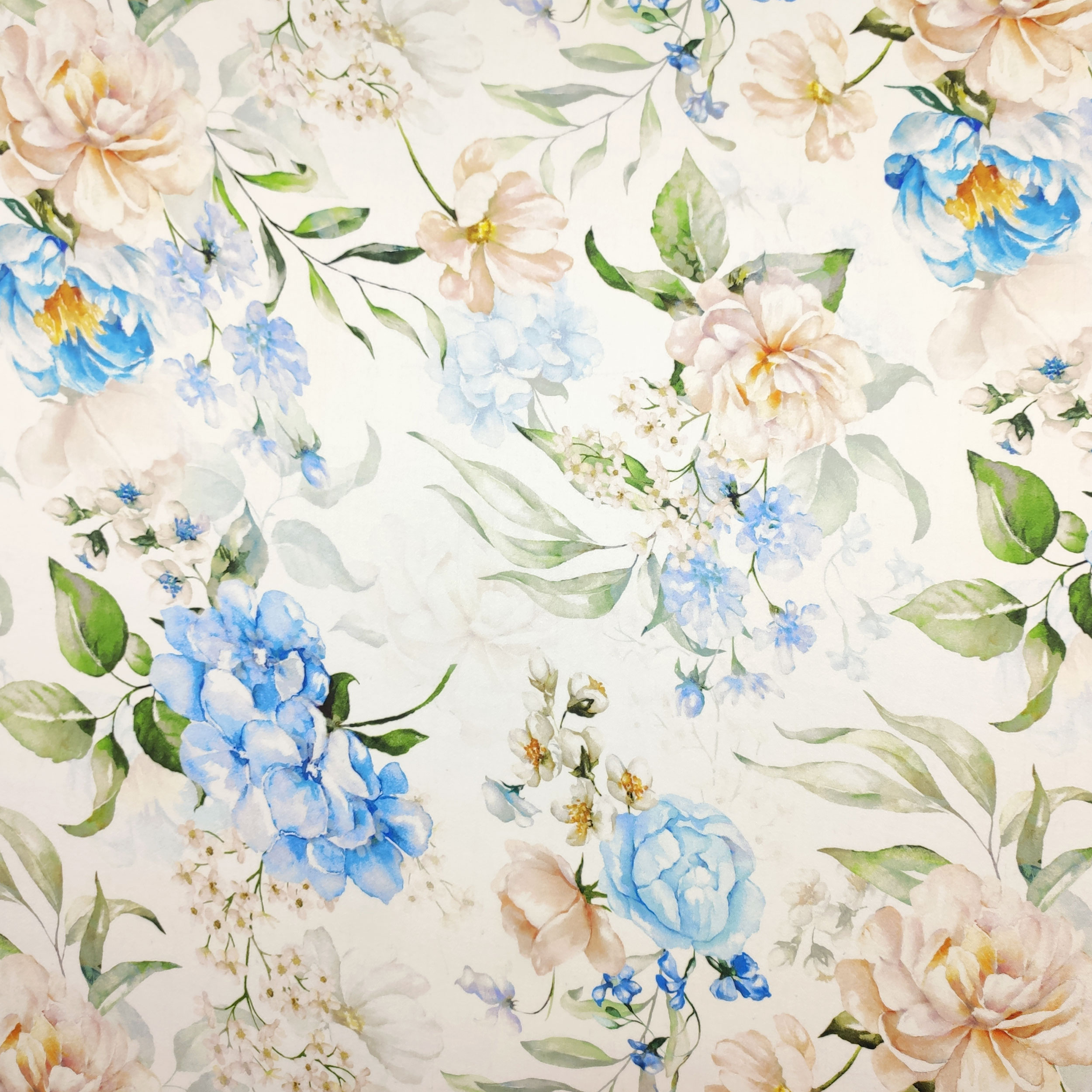 High Fashion Organza Powdery and Light Blue Flowers Image