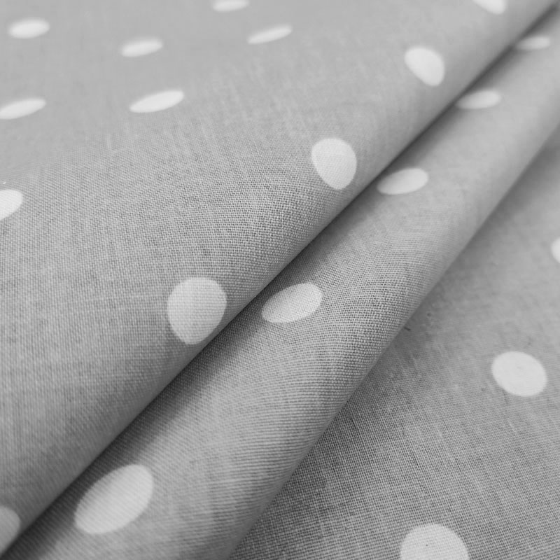Baumwollstoff Weiß Polka Dots Grau Hintergrund Image