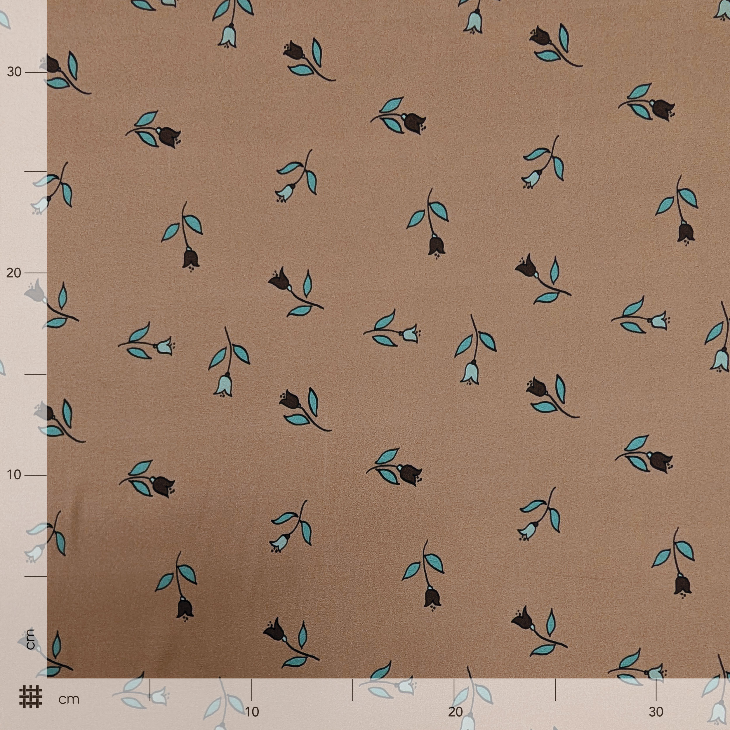 Viscose with a floral pattern on a dark beige background Image