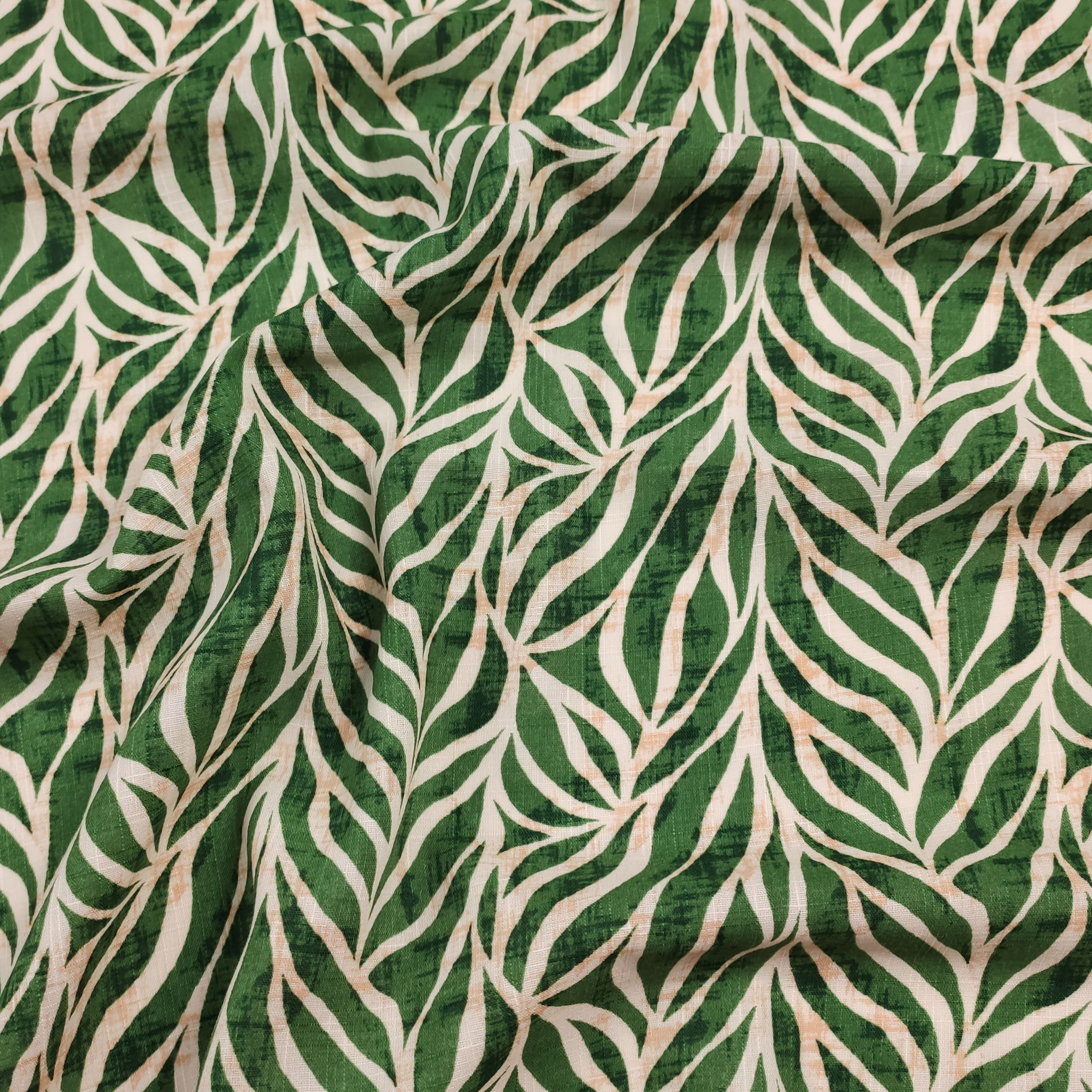 Algodón Viscosa Hojas Fondo Verde