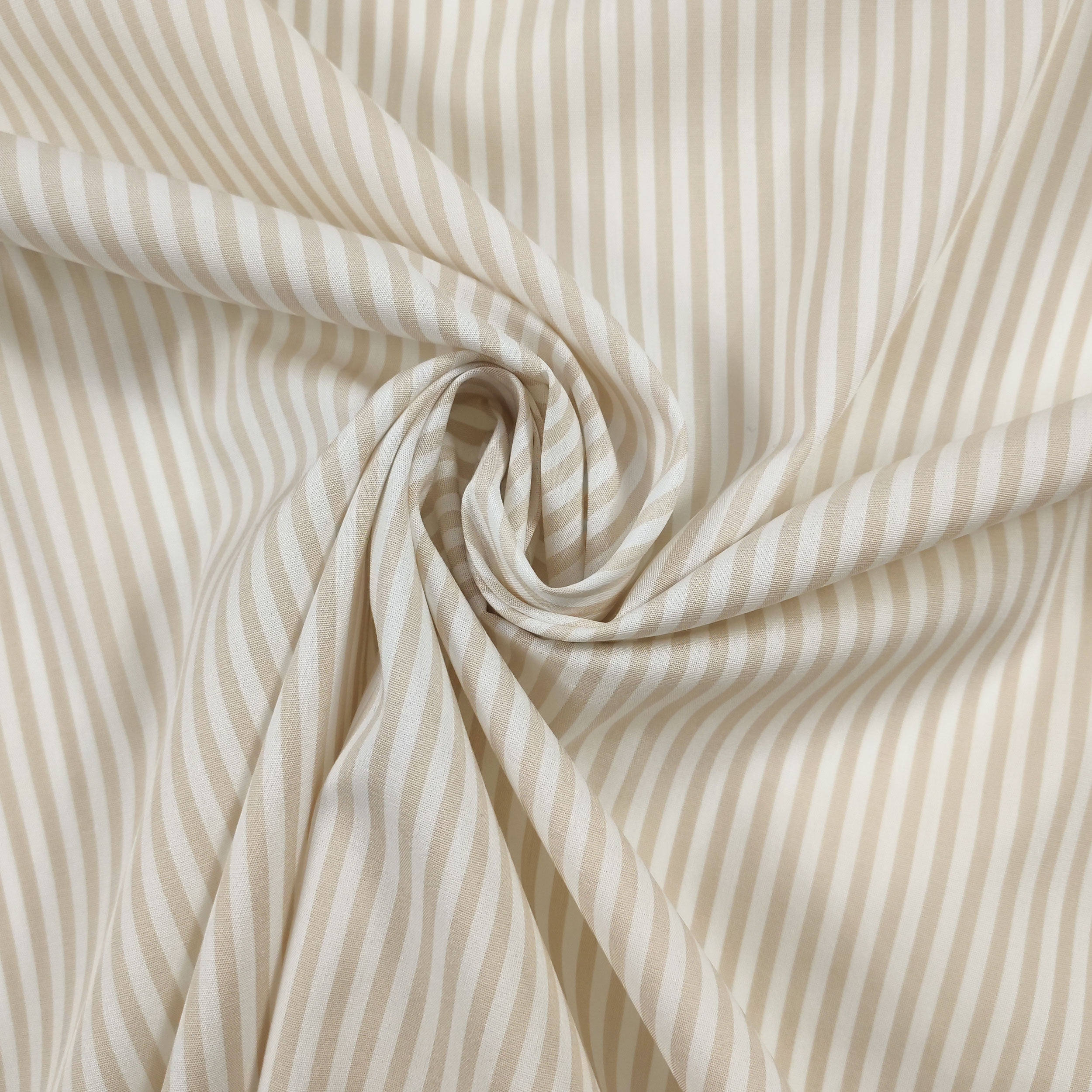 Cotton for Shirts Stripes Beige