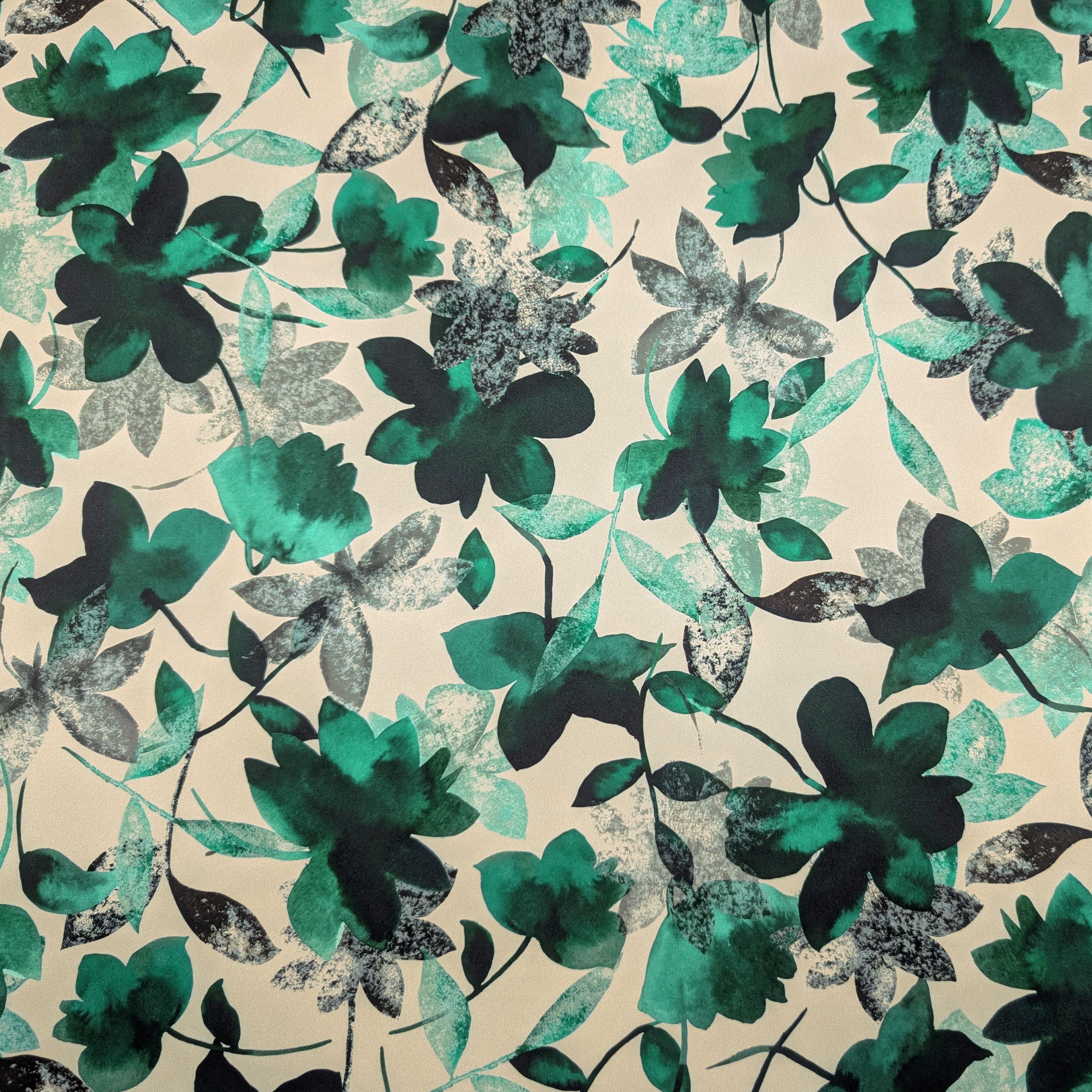 Set Satin High Fashion Green Flowers Image