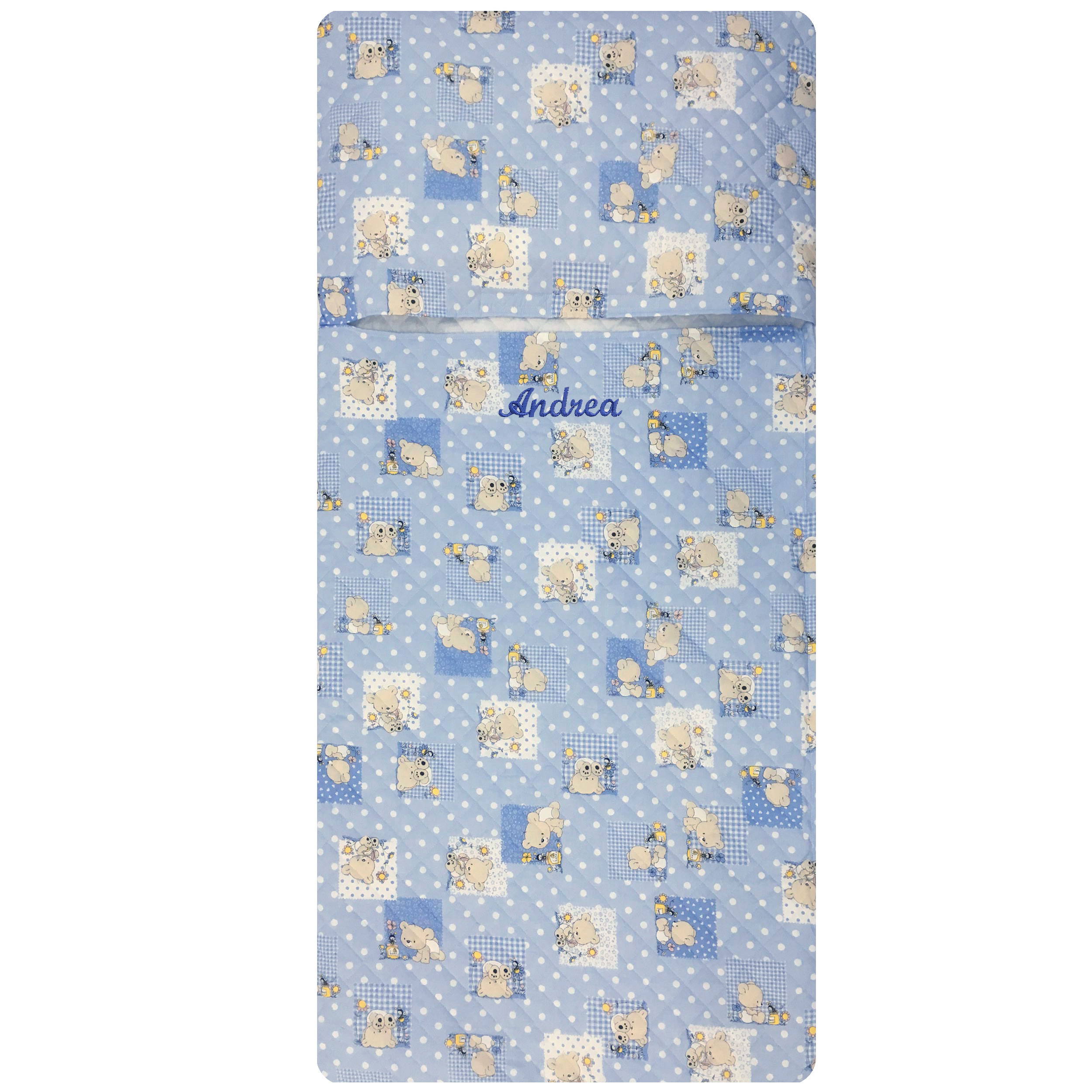 Sac de couchage bleu ours et abeilles