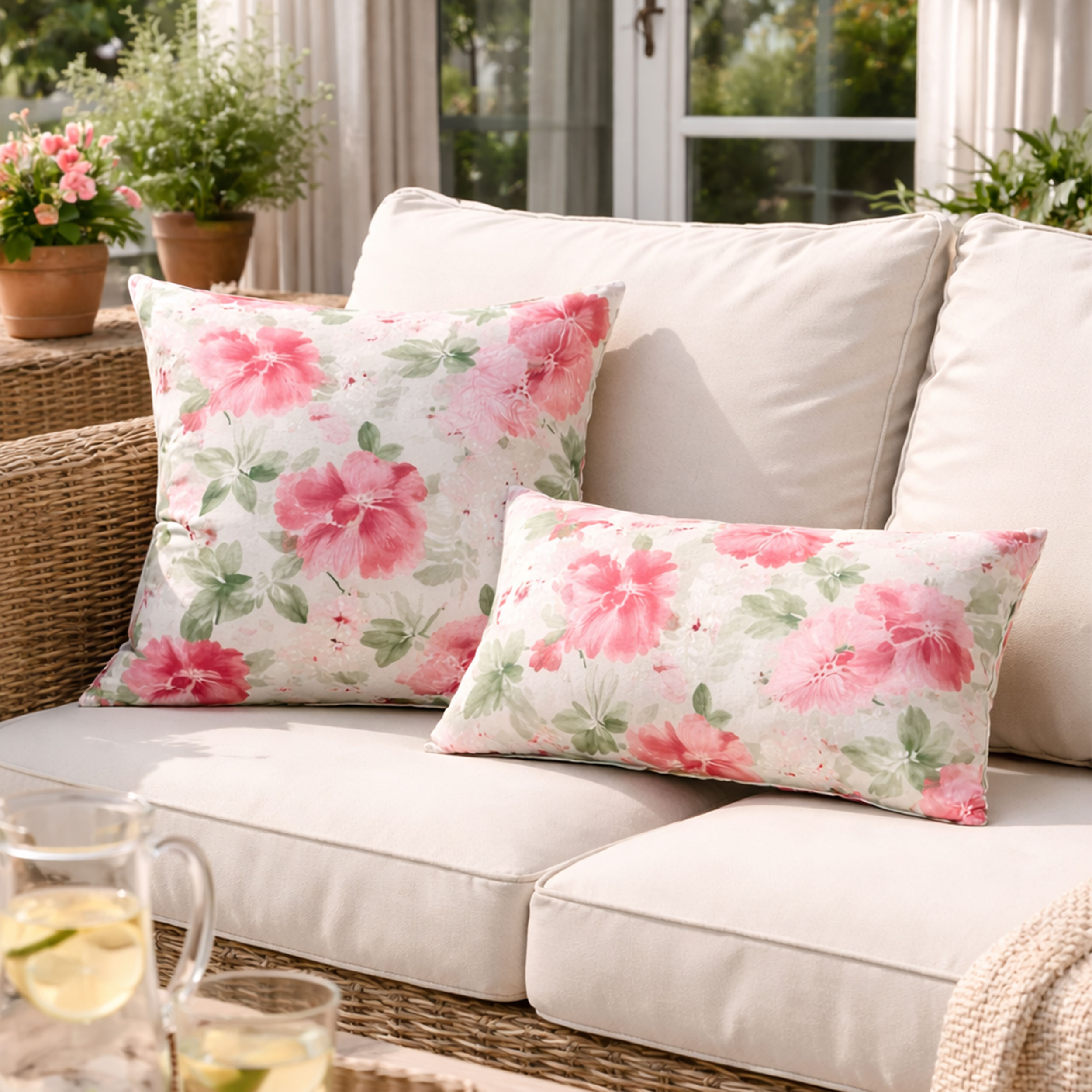 Panama Cotton Flowers Pink Tones Image