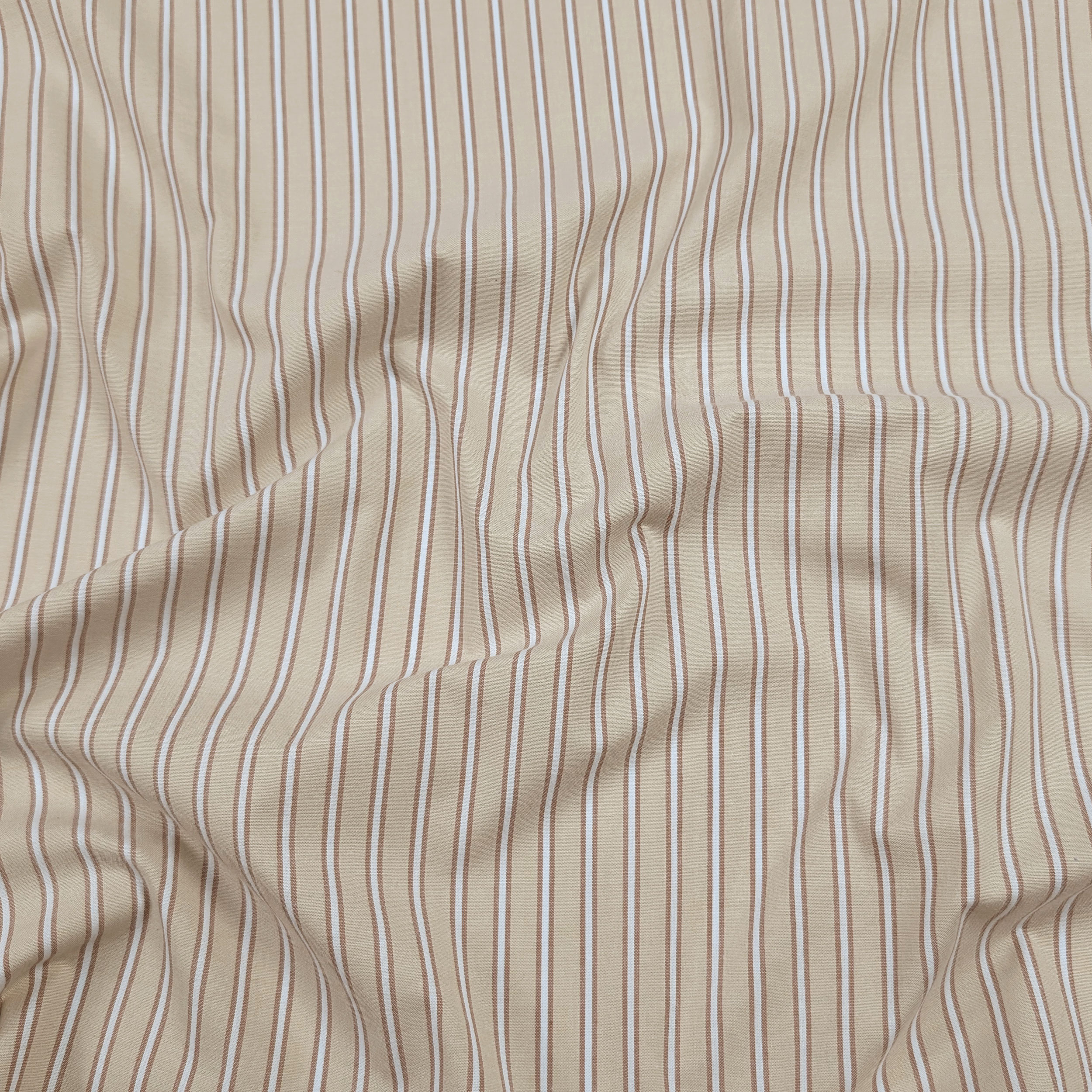 Beige Stretch Cotton for Shirts with Stripes Image