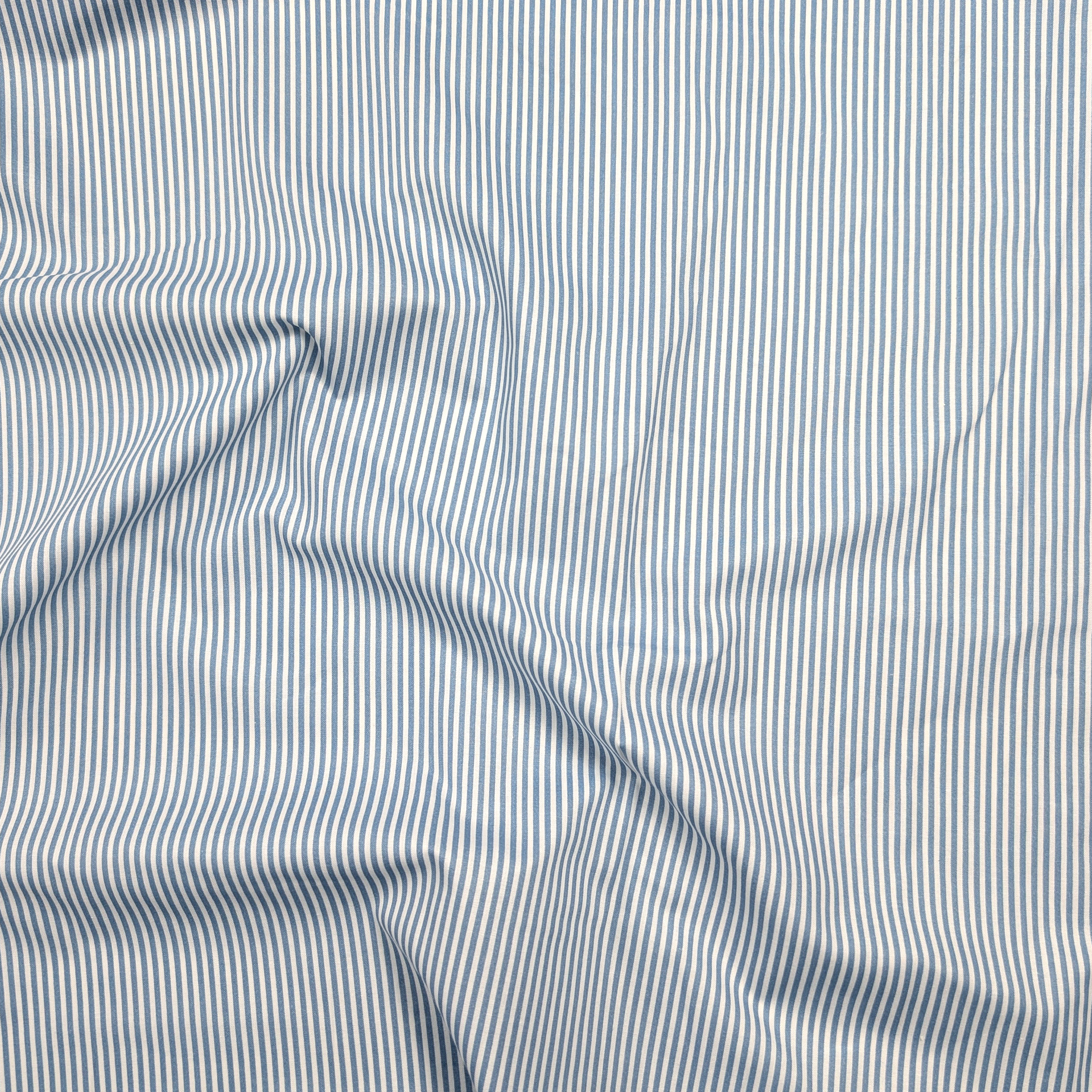 Cotton Sheet Thin Stripes Avio Image
