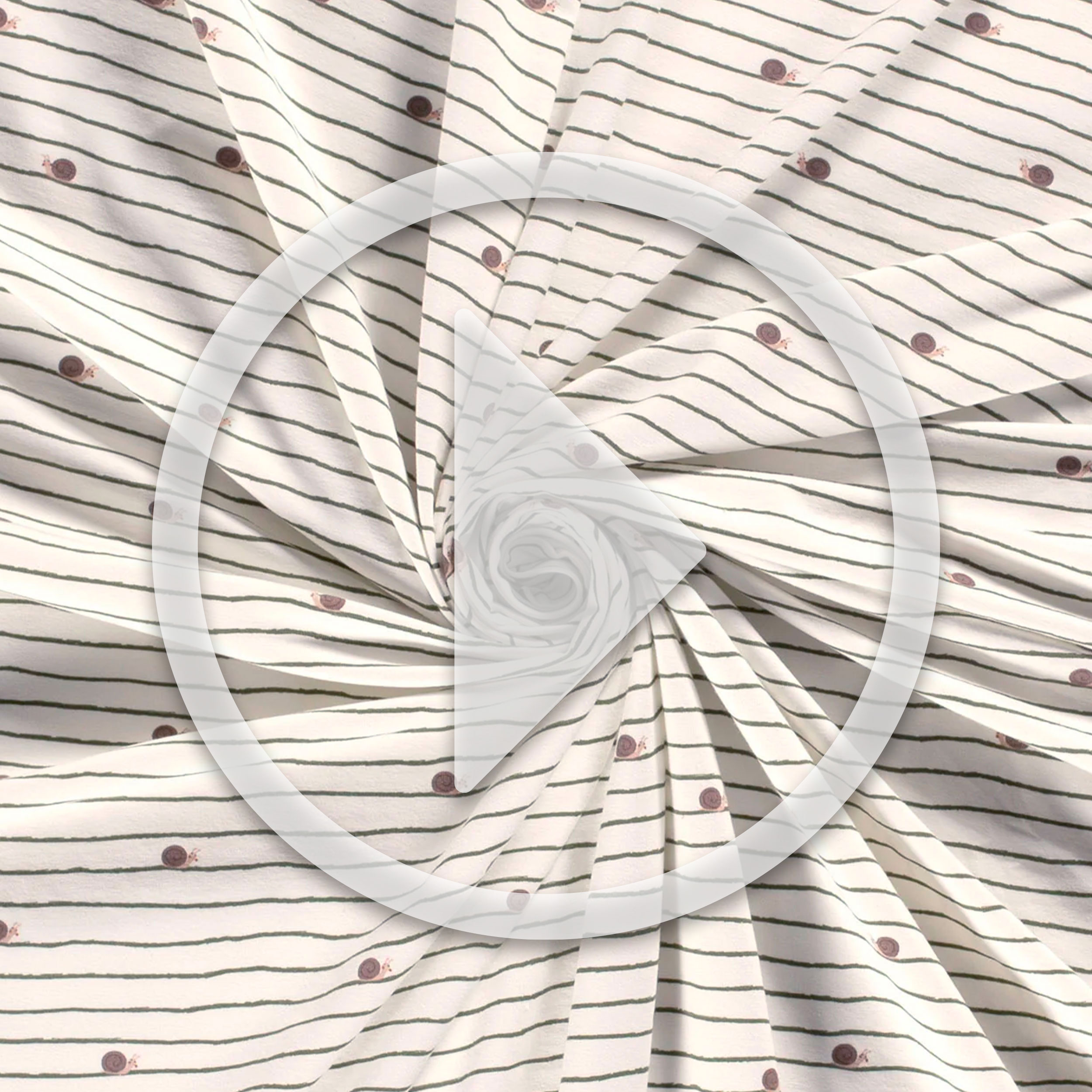 Jersey Cotton Snail Pattern and Green Stripes Image