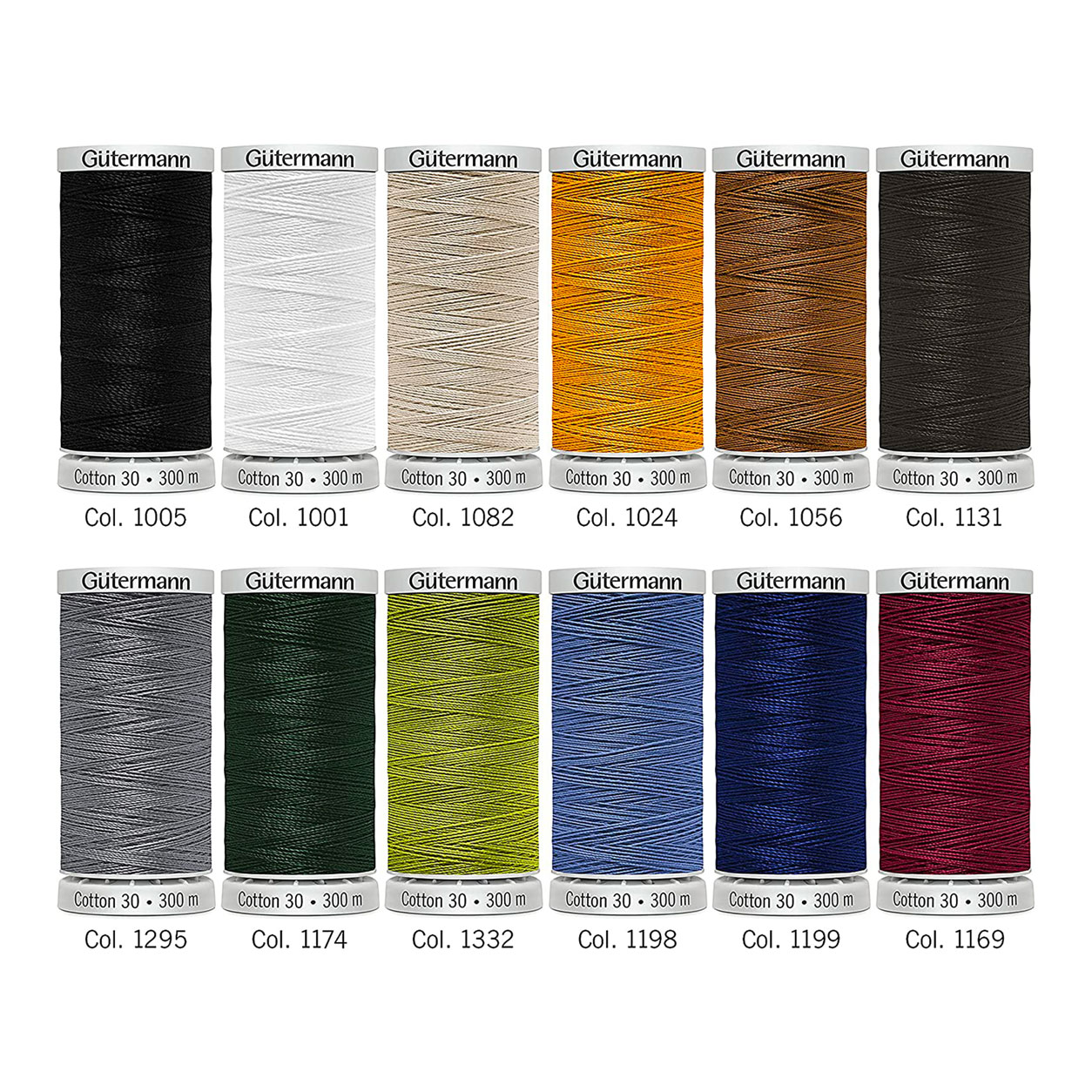 Hilo de algodón Gutermann 300 m 12 bobinas