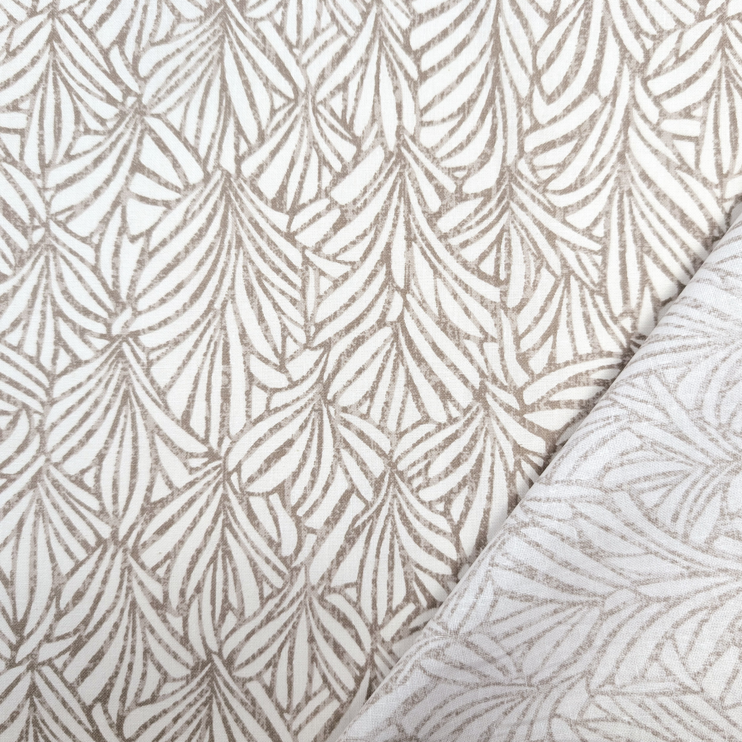 Cotton Furnishing Abstract Leaves Turtledove Image